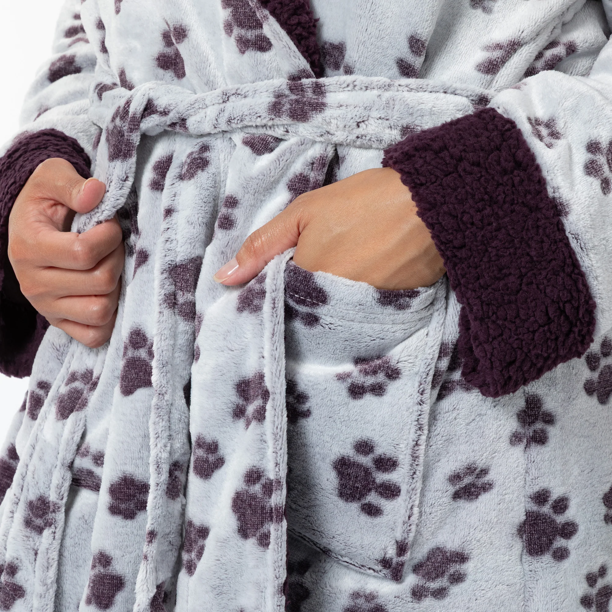Pet Love Hooded Plush Fleece Robe - Image 2