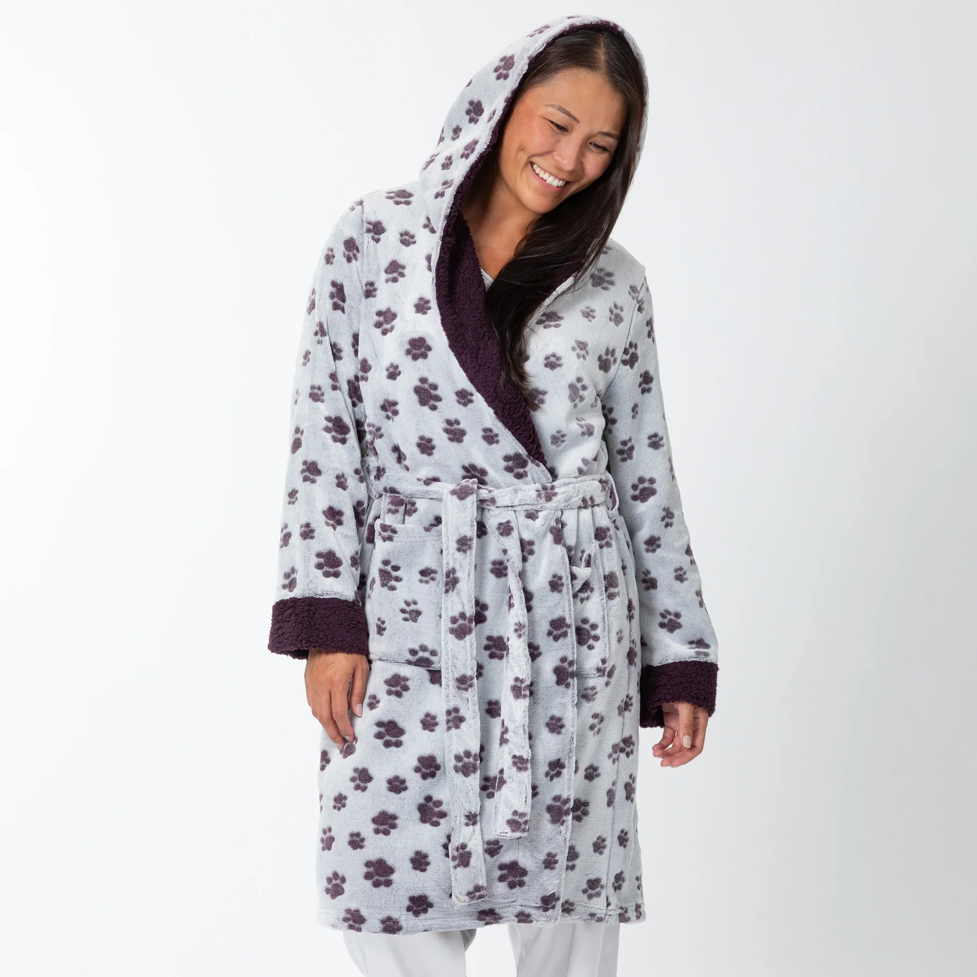 Pet Love Hooded Plush Fleece Robe - Image 4