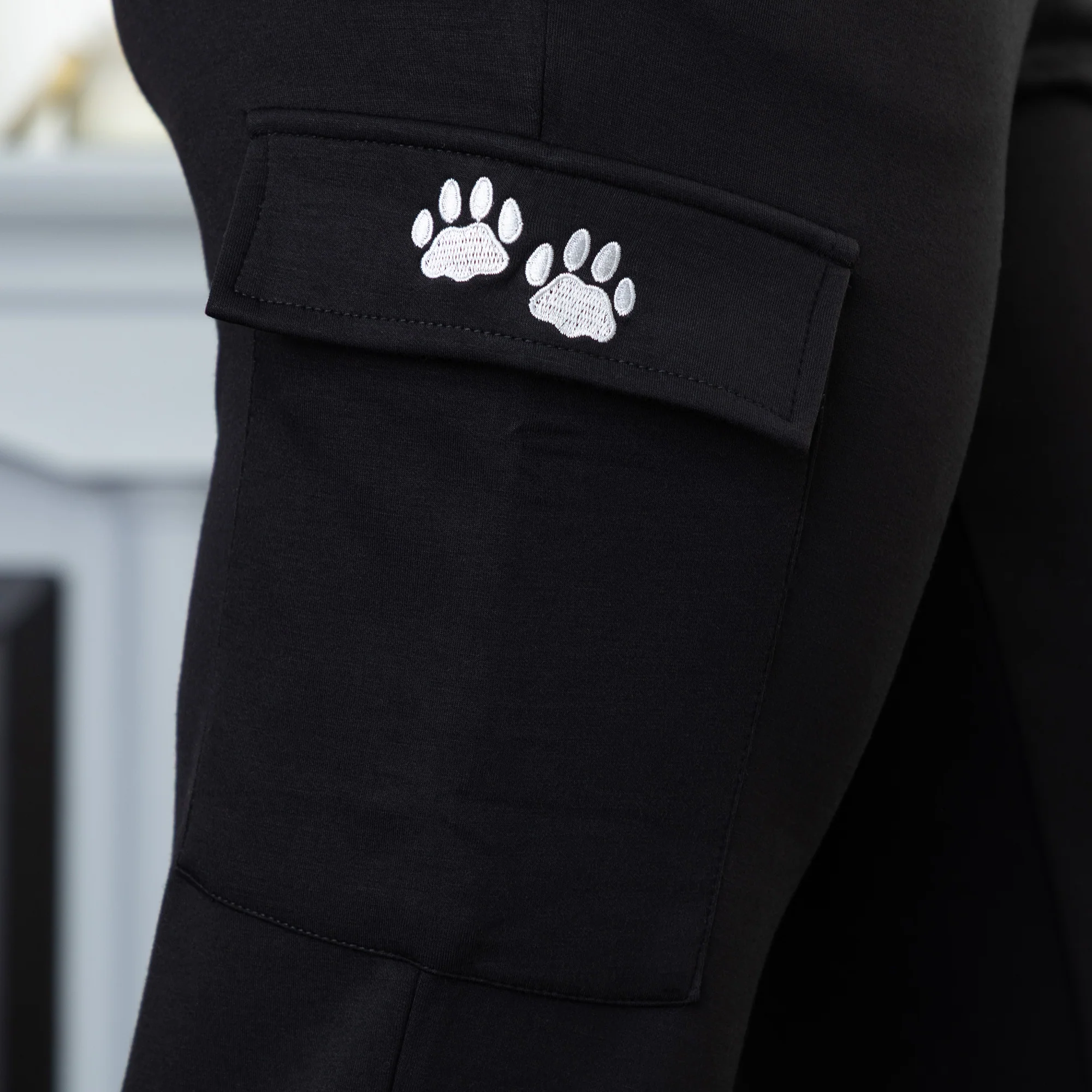 Paw Print Casual Cargo Pants - Image 2