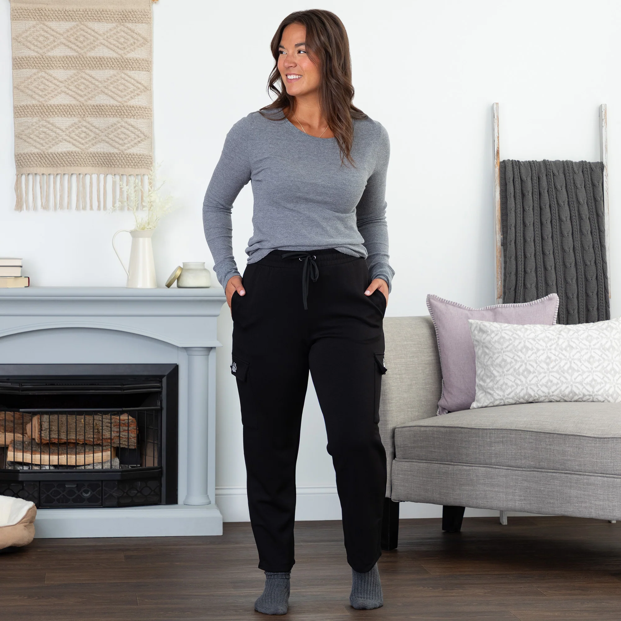 Paw Print Casual Cargo Pants - Image 4