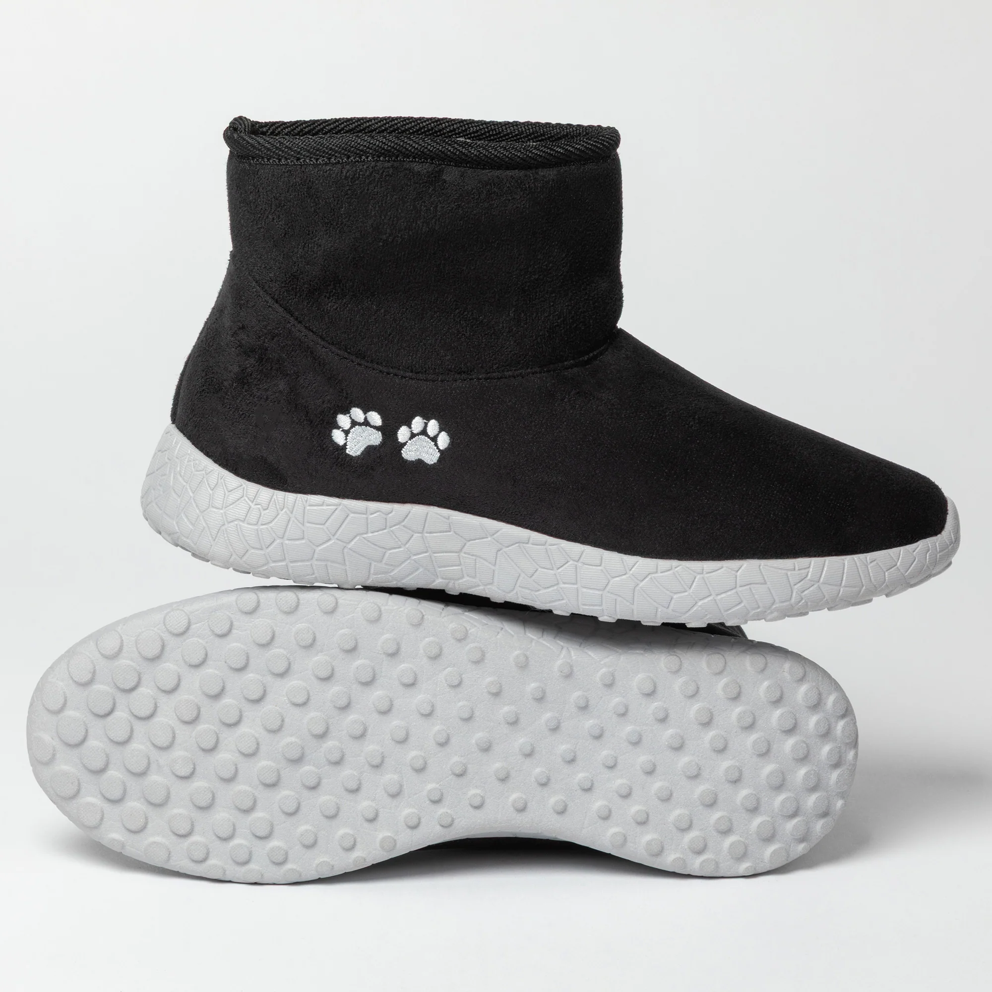 Paw Print Slide-in Lightweight Faux Fur Lined Ankle Boots - Image 11