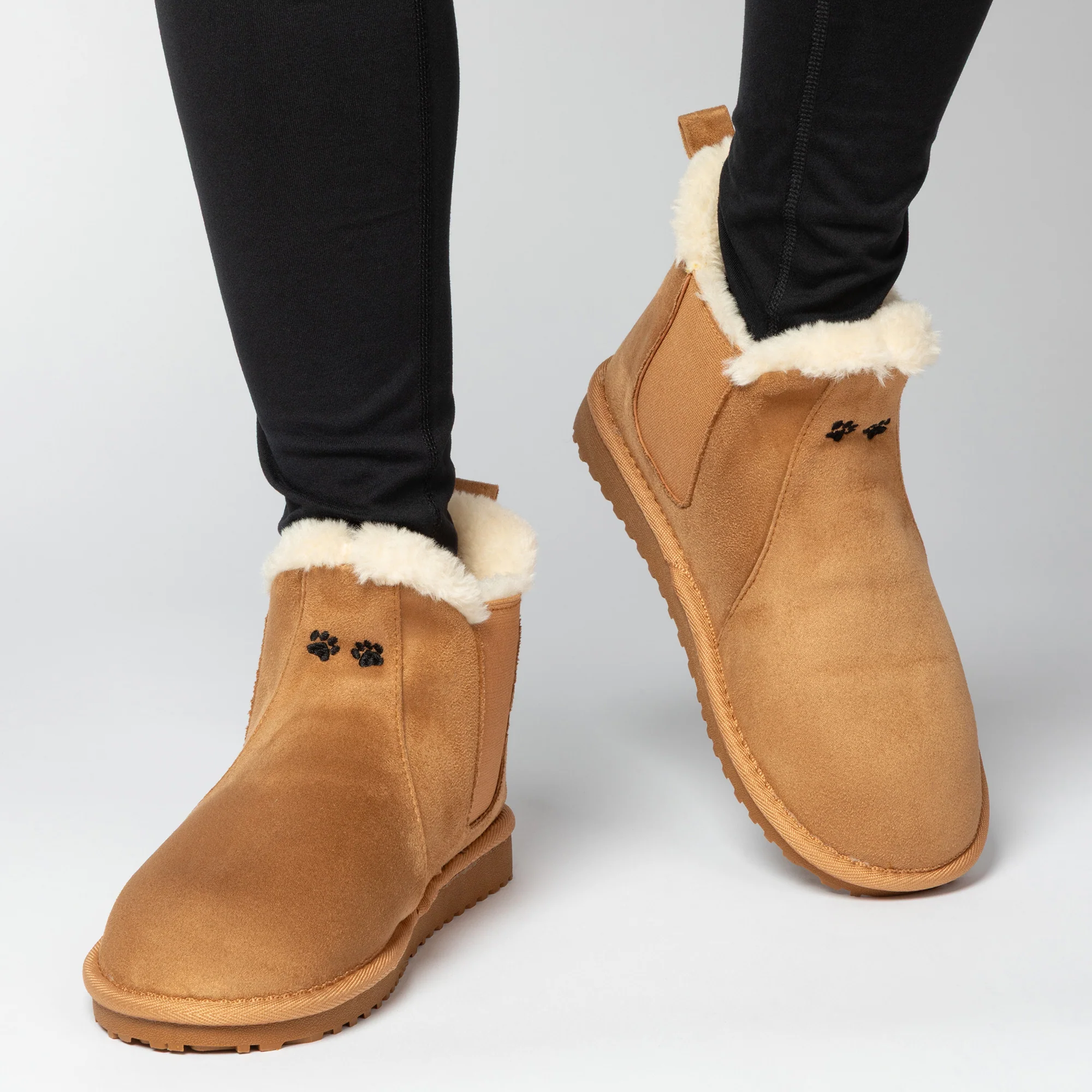Paw Print Faux Suede Chelsea Boots - Image 8