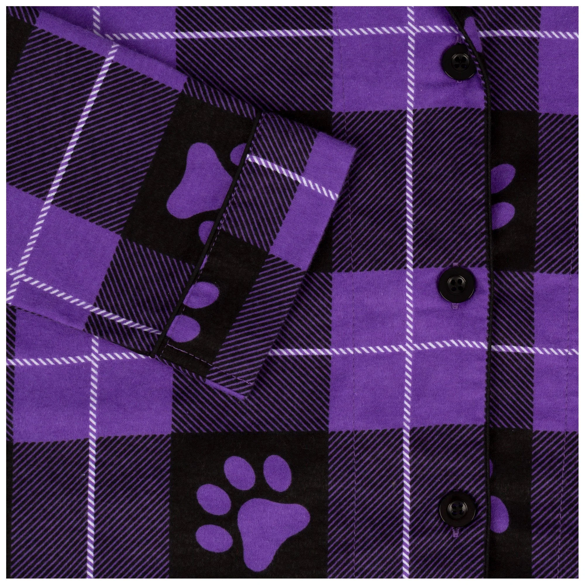 Paw Print Flannel Pajama Set No Pockets - Image 2