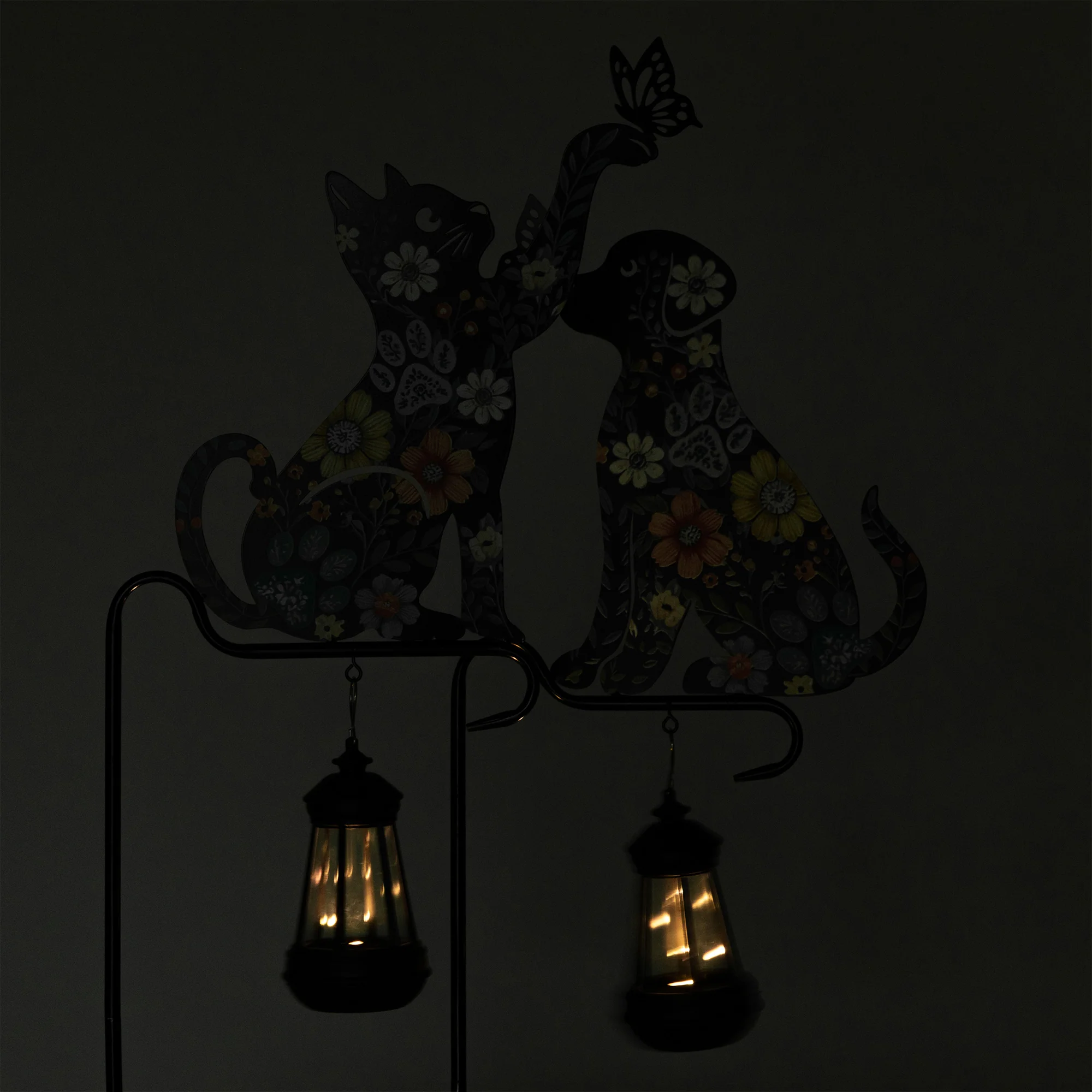 Floral Pet Silhouette Solar Light Garden Stake - Image 2