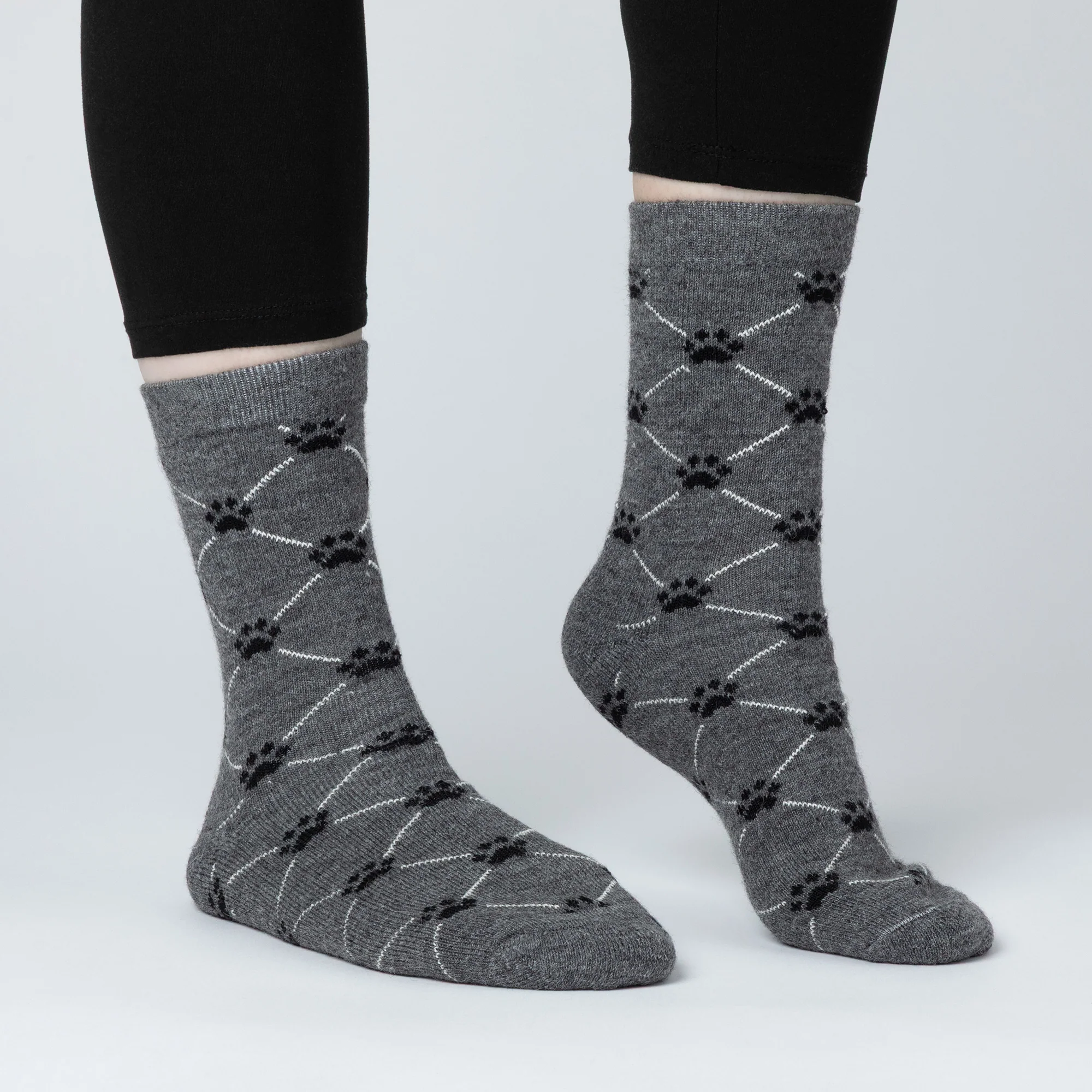Argyle Paws Alpaca Crew Socks - Image 2