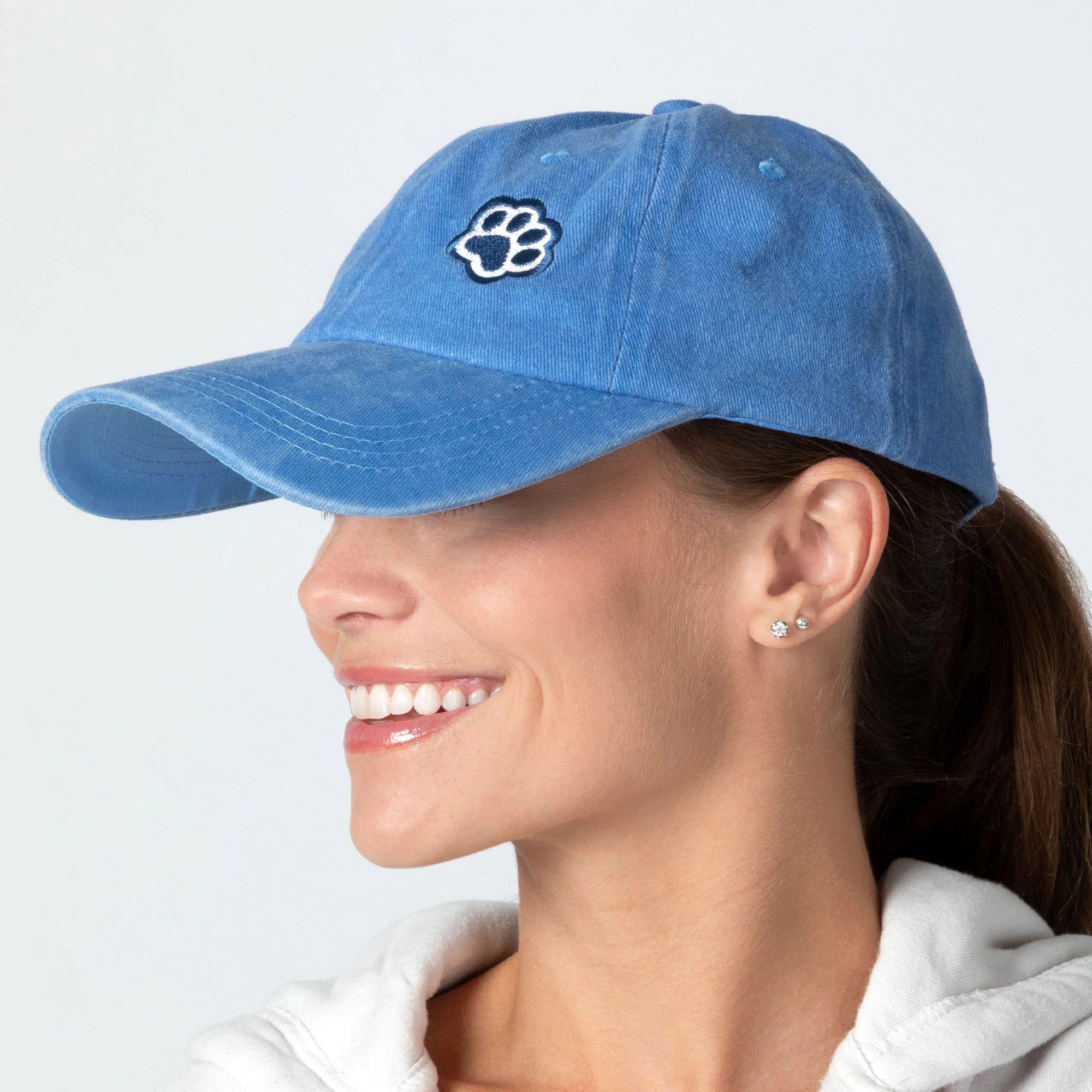Paws Print Distressed Vintage Cotton Baseball Cap - Image 7