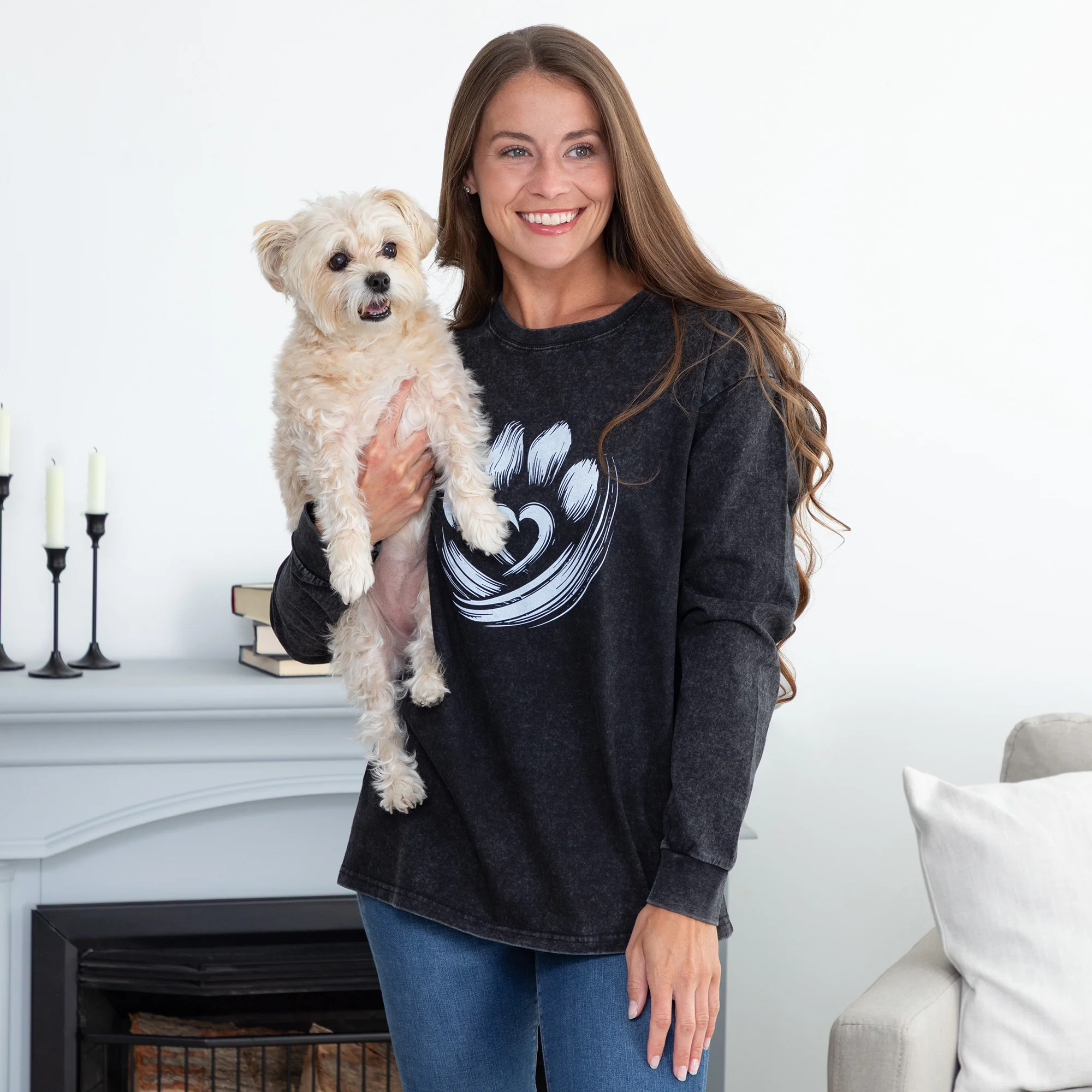 Paw of Love Mineral Wash Long Sleeve Tee - Image 2