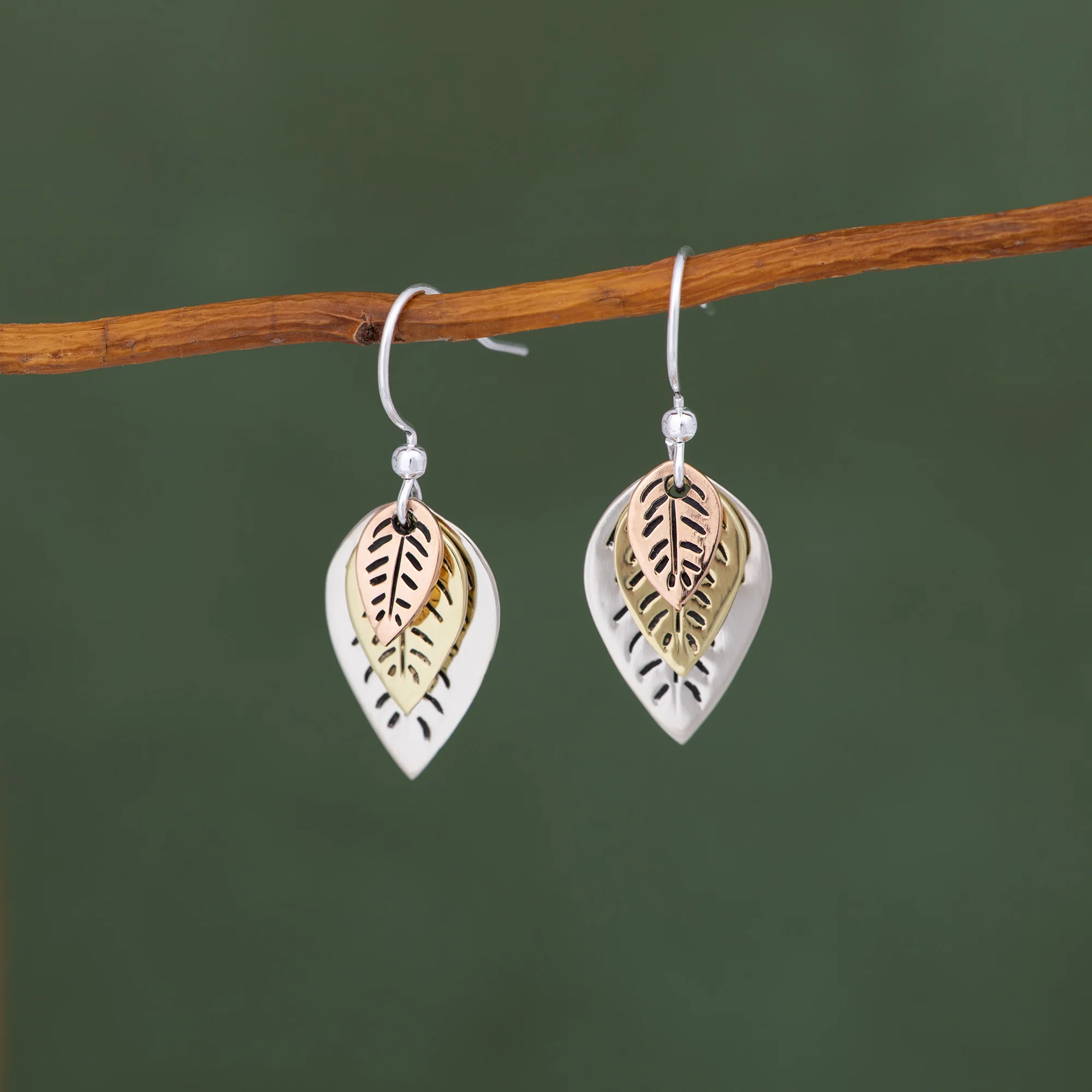 Whimsical Leaf Dangle Earrings - Image 6