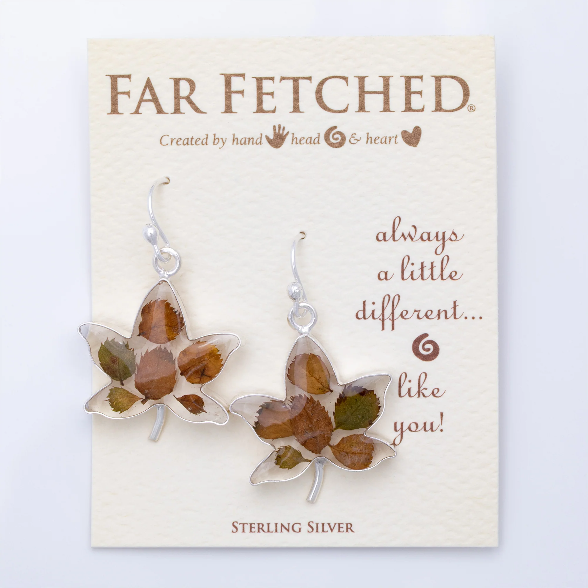 Real Flowers & Leaves Sterling Earrings - Image 4