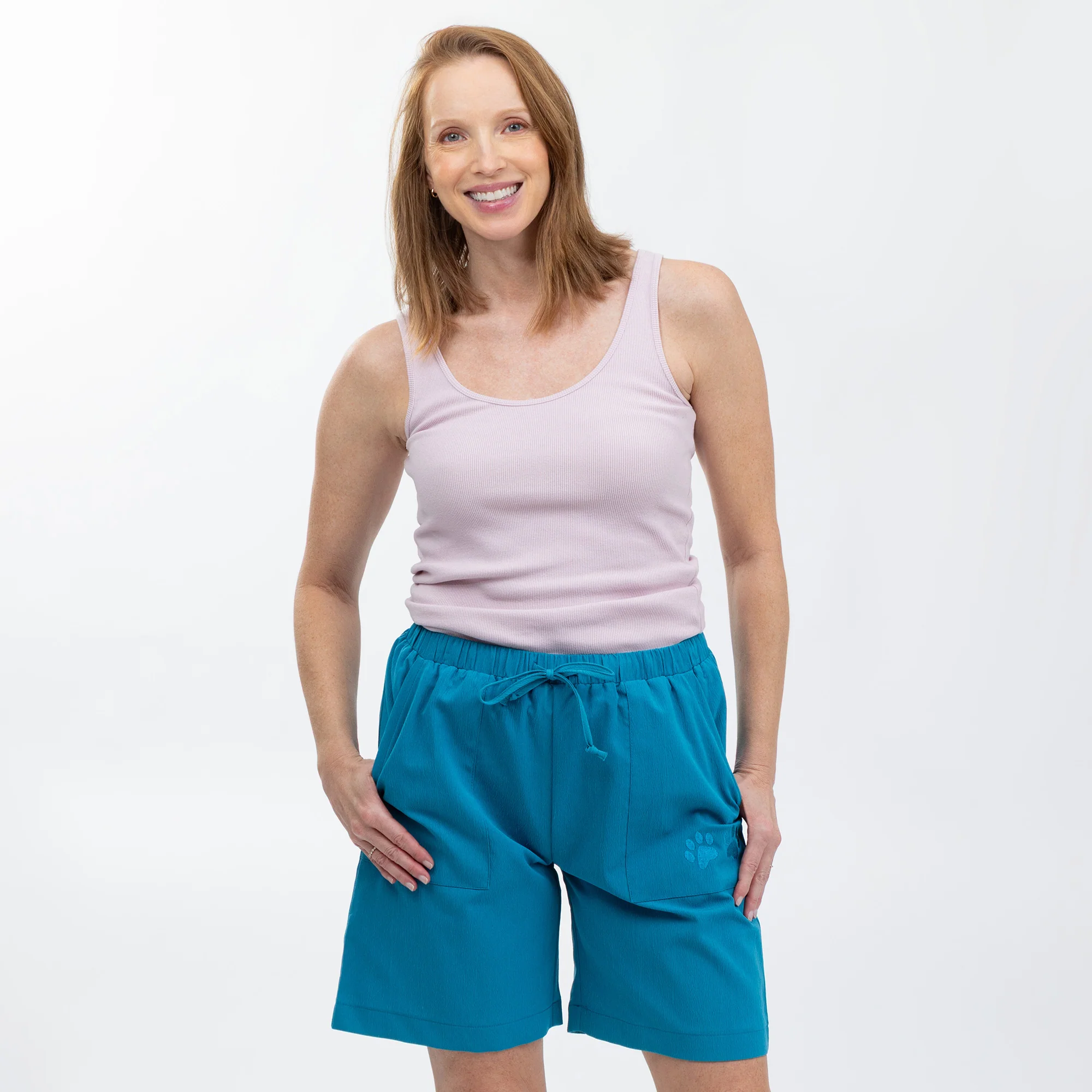 Paw Print Lightweight Long Shorts with Pockets - 7.5-inch Inseam - Image 4