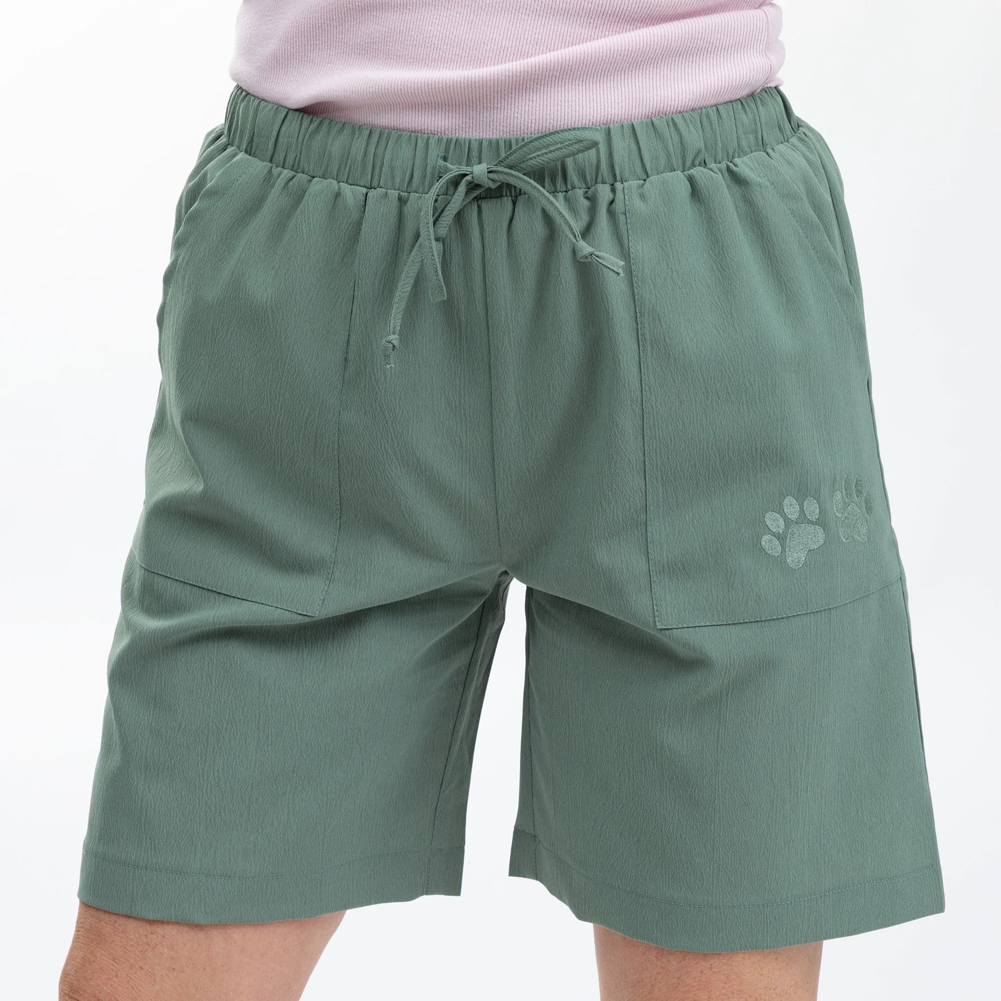 Paw Print Lightweight Long Shorts with Pockets - 7.5-inch Inseam - Image 9