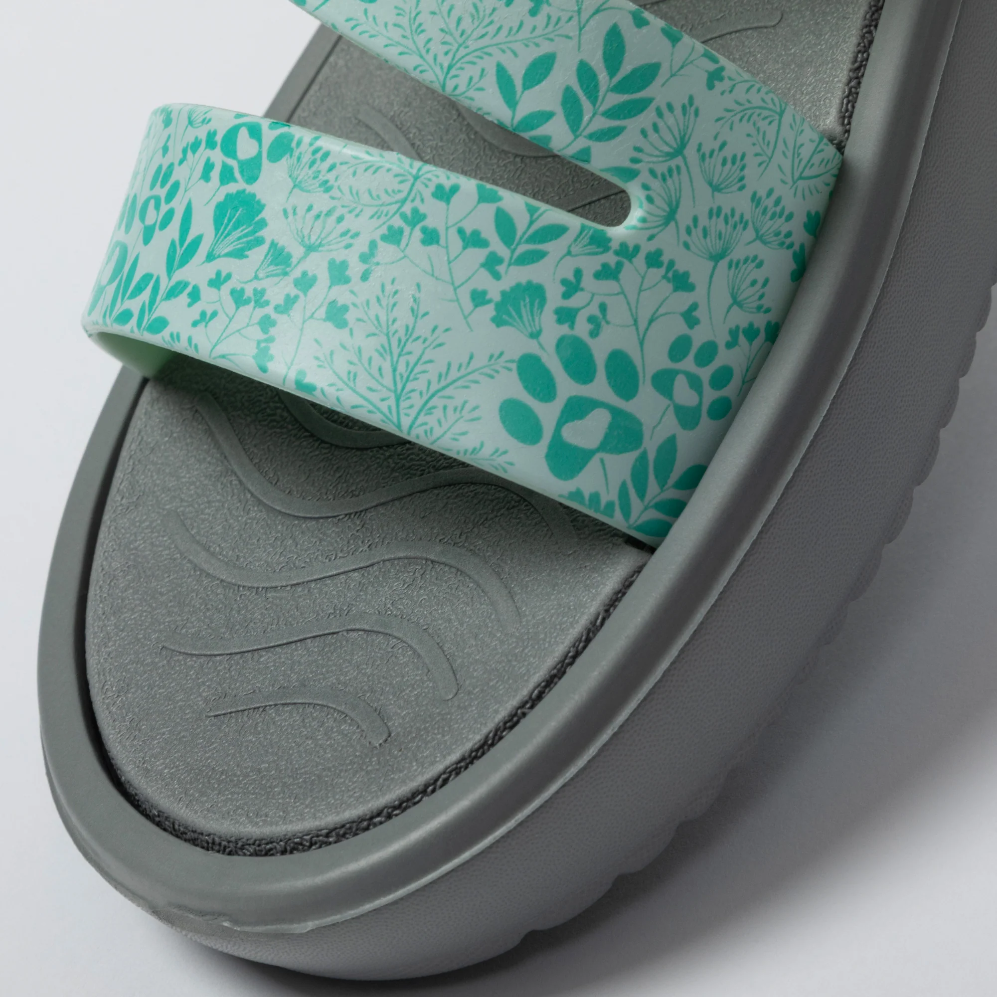 Paw Print Triple Strap Slide Sandals | Lightweight EVA Comfort Slides with Platform Sole - Image 9