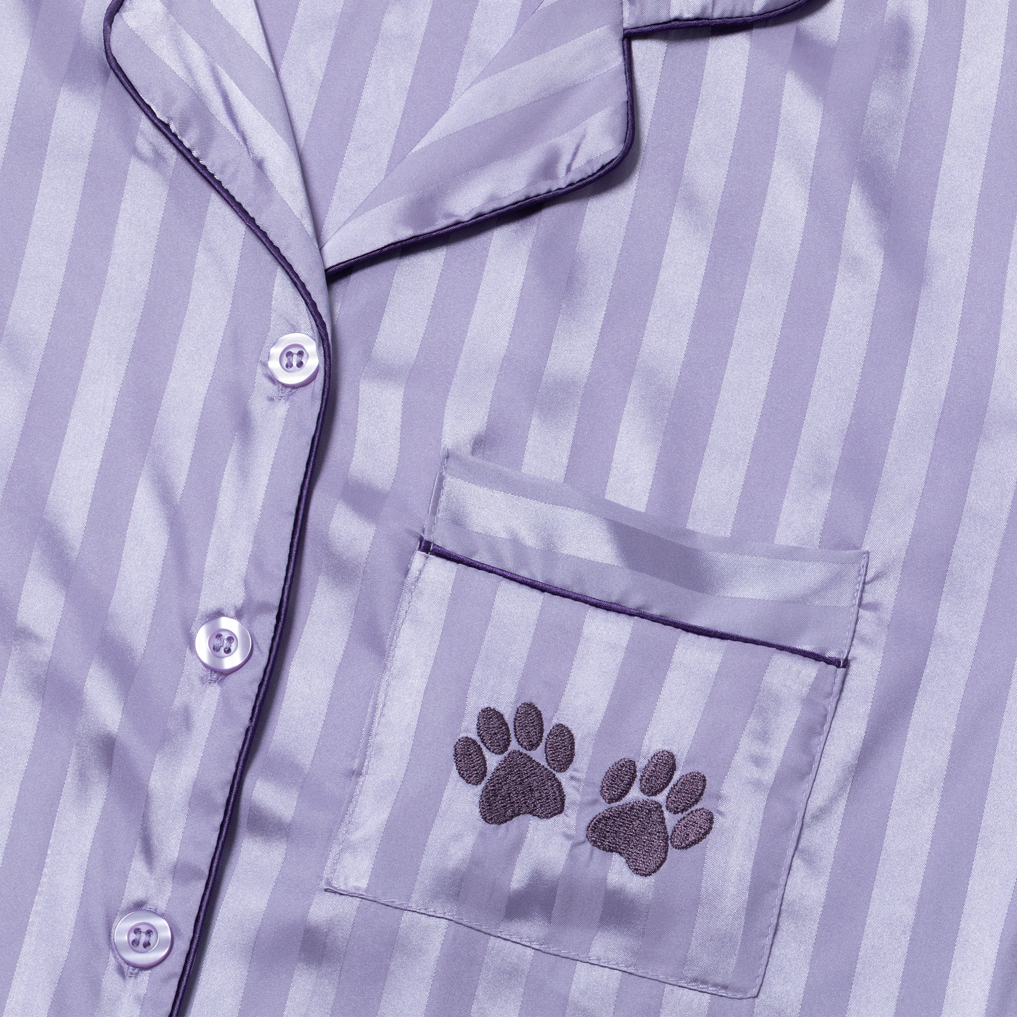 Luxe Satin Paw Print Pajama Short Set - Image 21