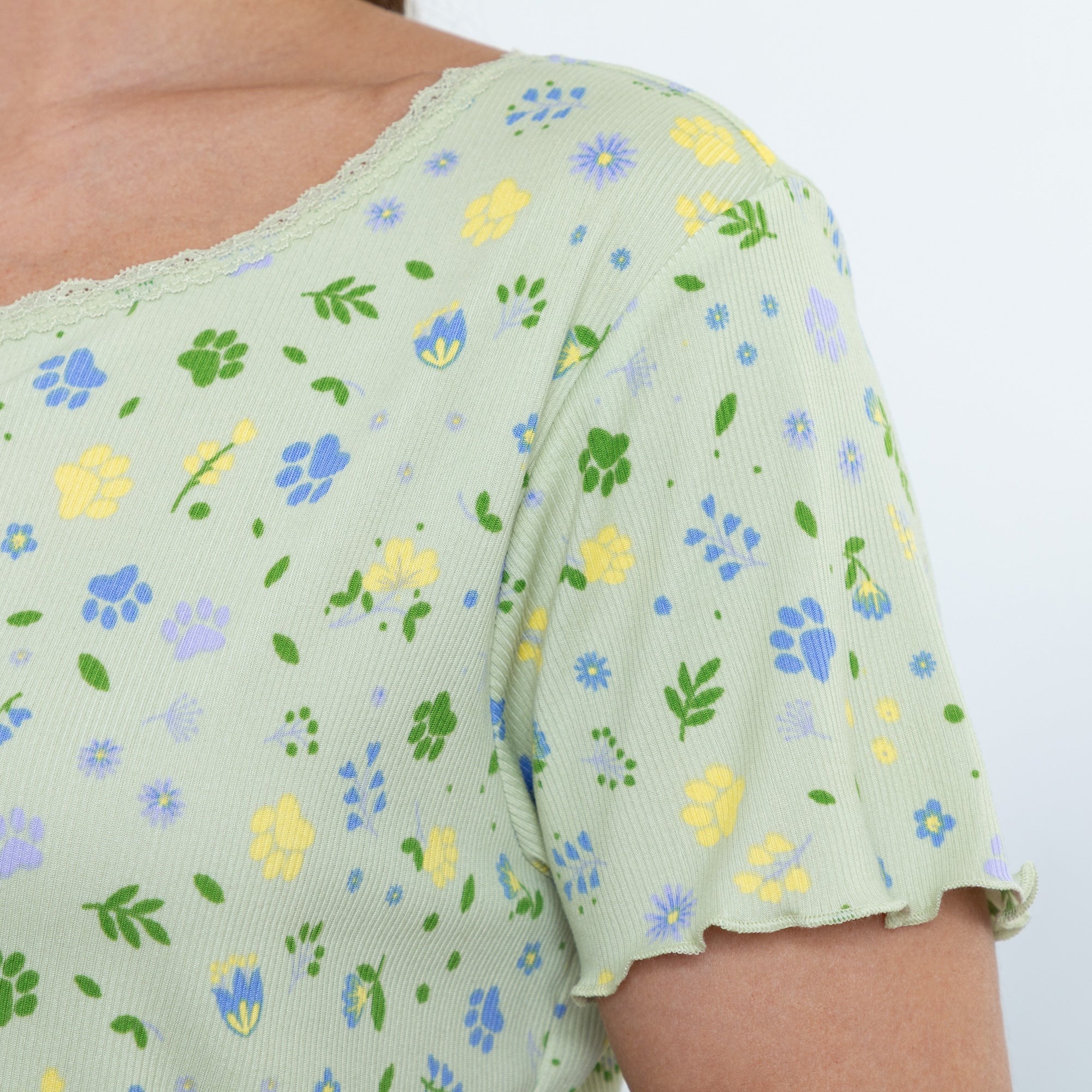 Paws in Bloom Ultra-Soft Ribbed Pajama Set - Image 2
