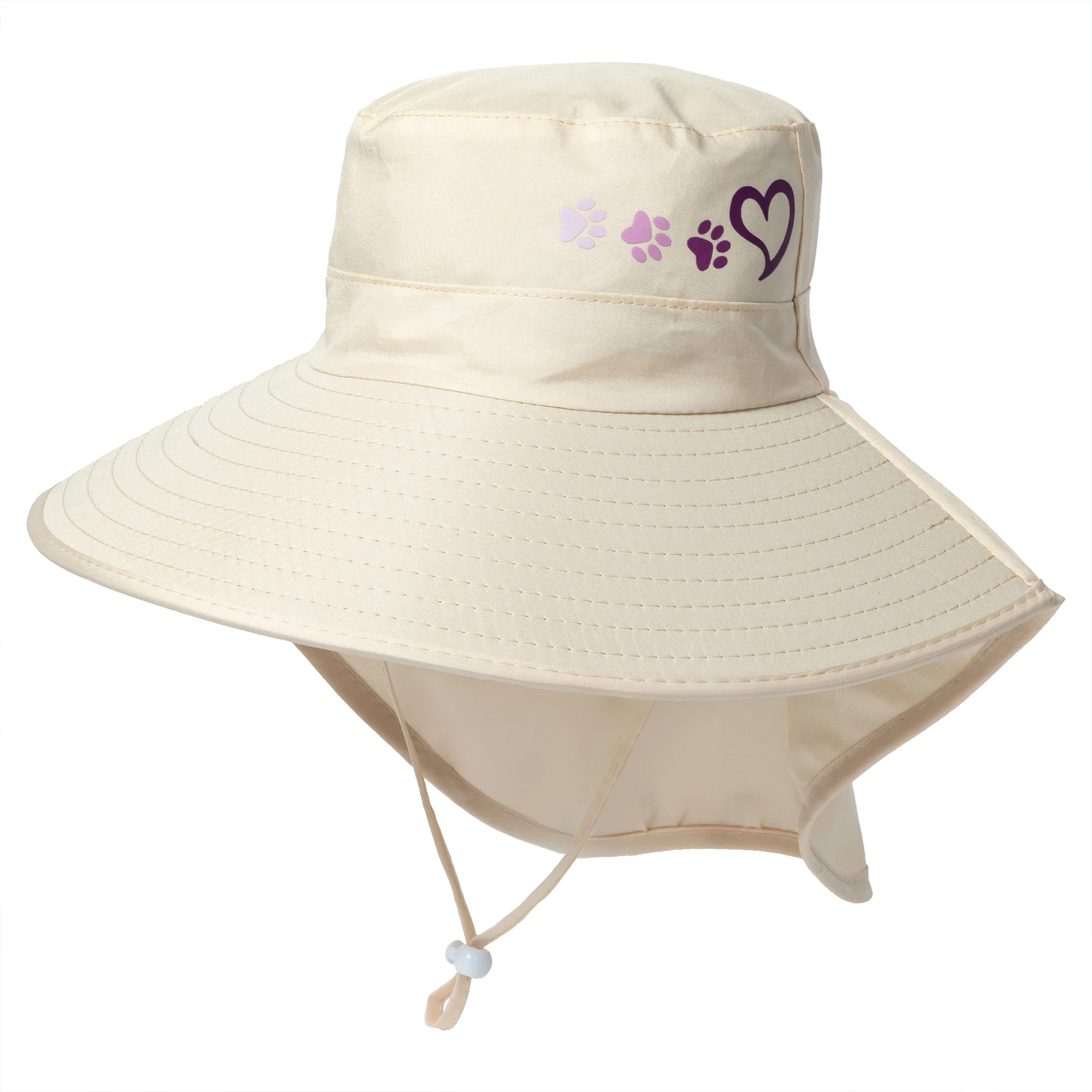 Paw Print UPF 50+ Waterproof Ponytail Sun Hat with Neck Protection - Image 20