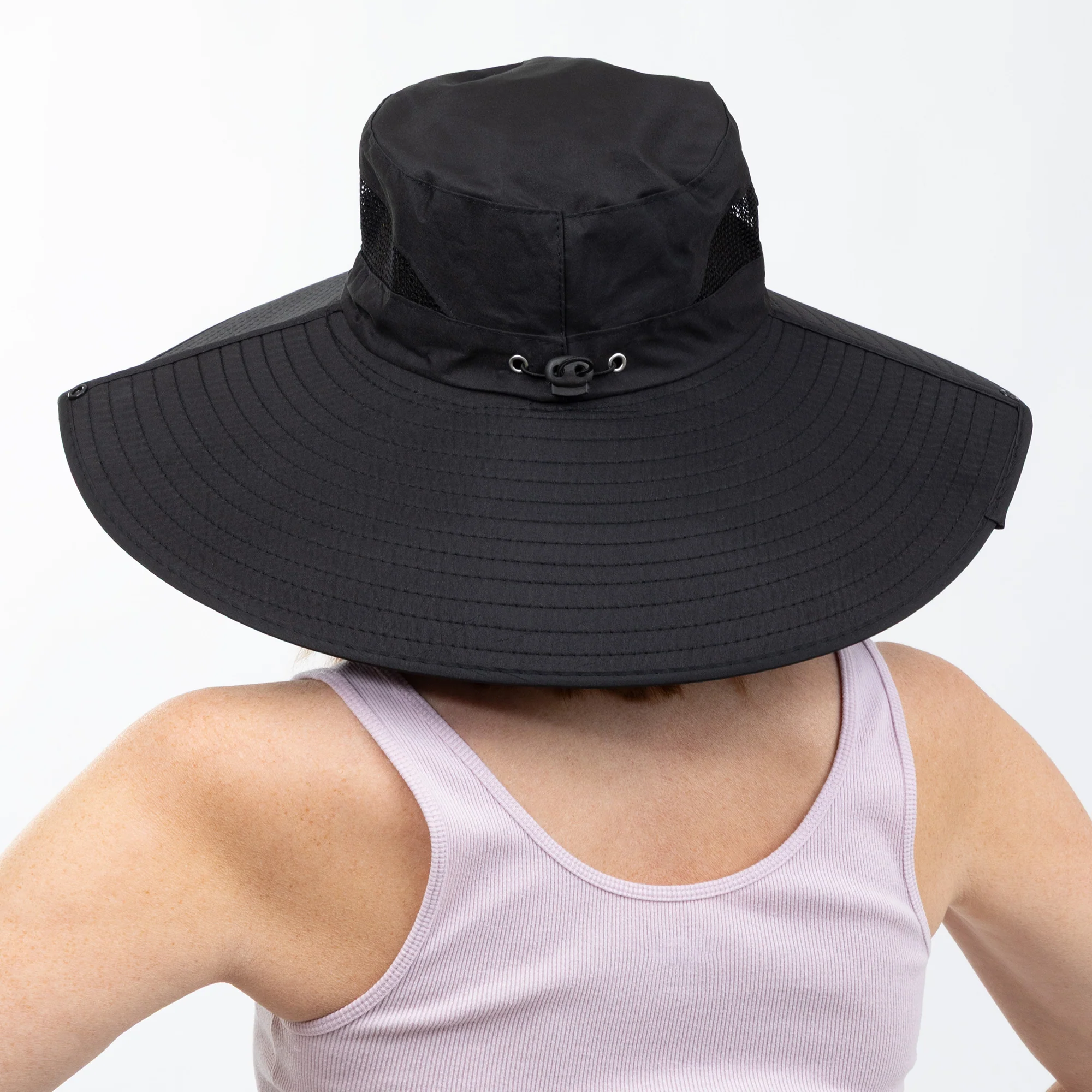 Adjustable UPF 50+ Wide Brim Paw Print Sun Hat - Image 5