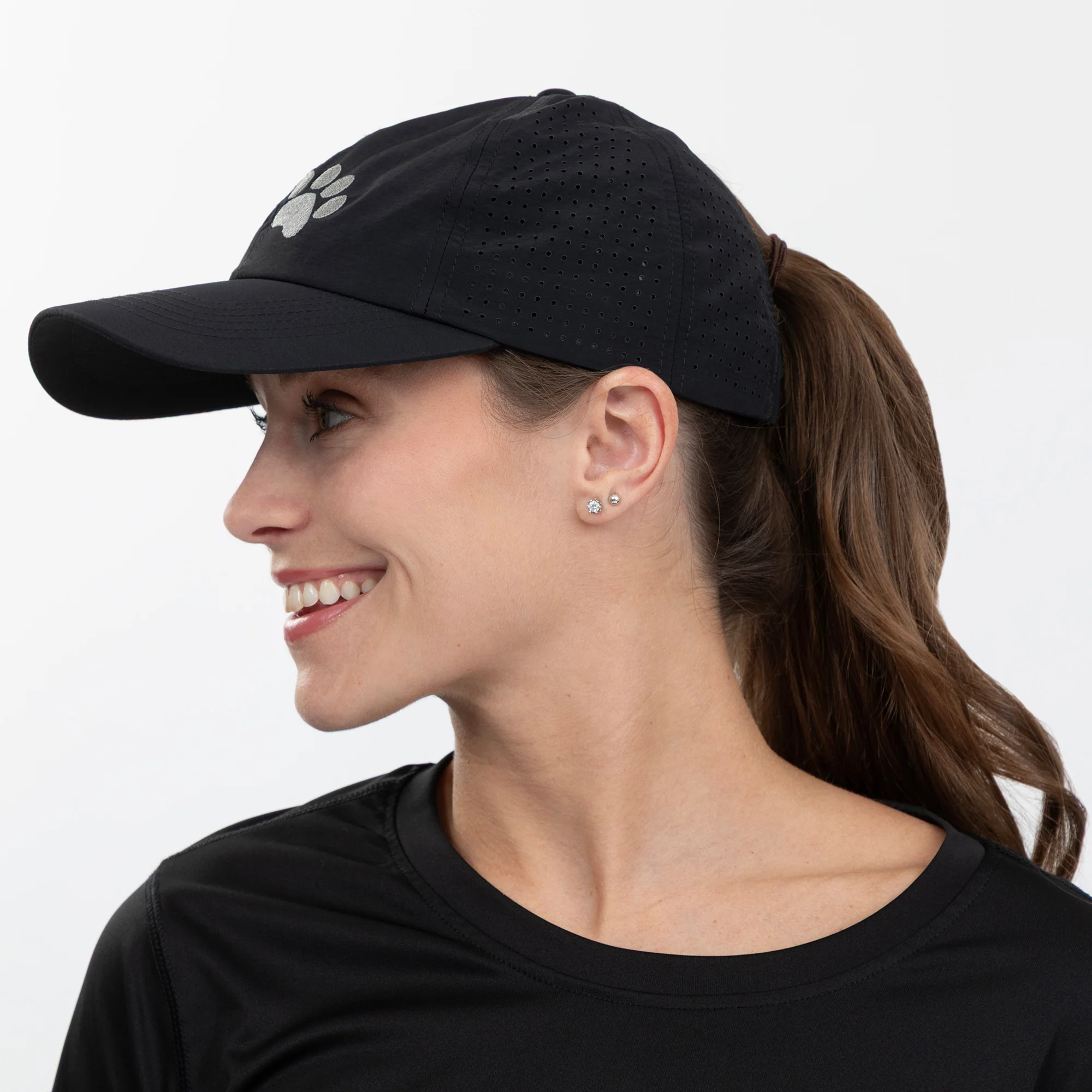 Paw Print Ponytail Baseball Cap - Breathable Mesh, Adjustable Fit - Image 4