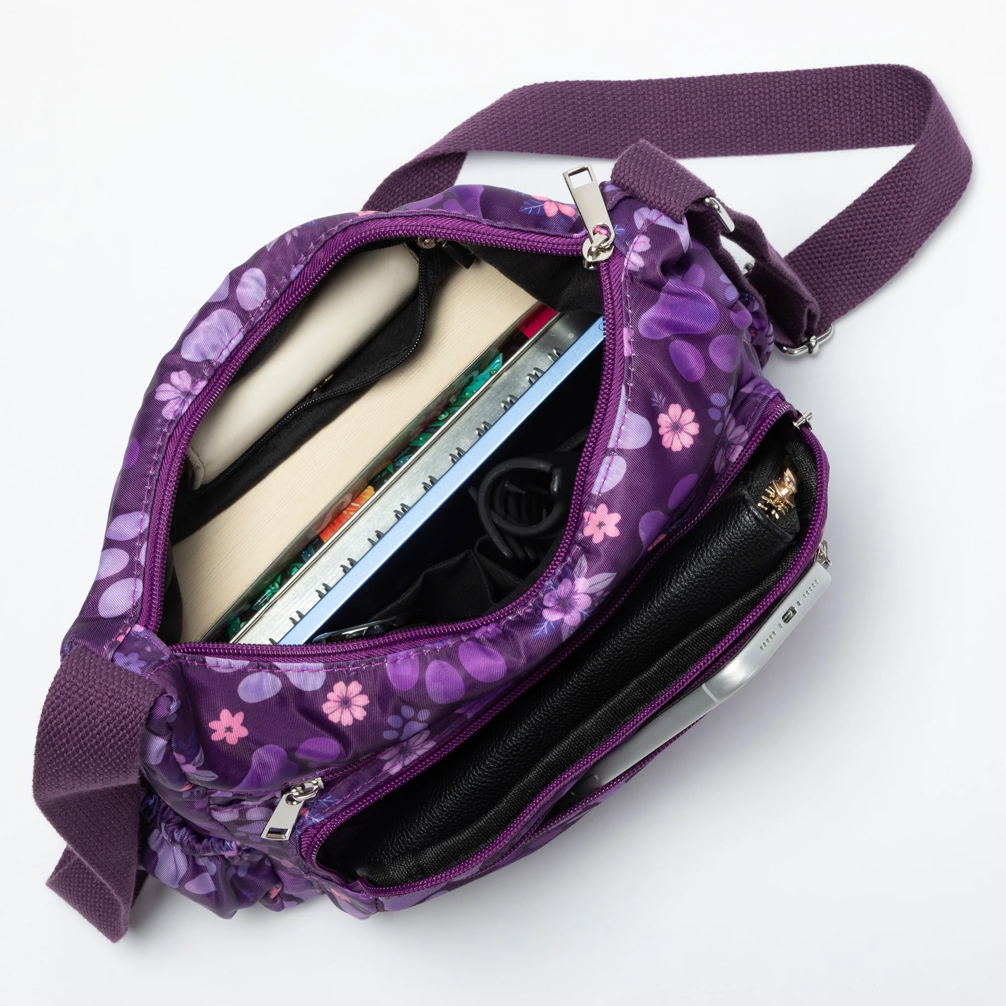 Paw Print Nylon Crossbody Purse | Adjustable Strap with Zip Pockets - Image 16