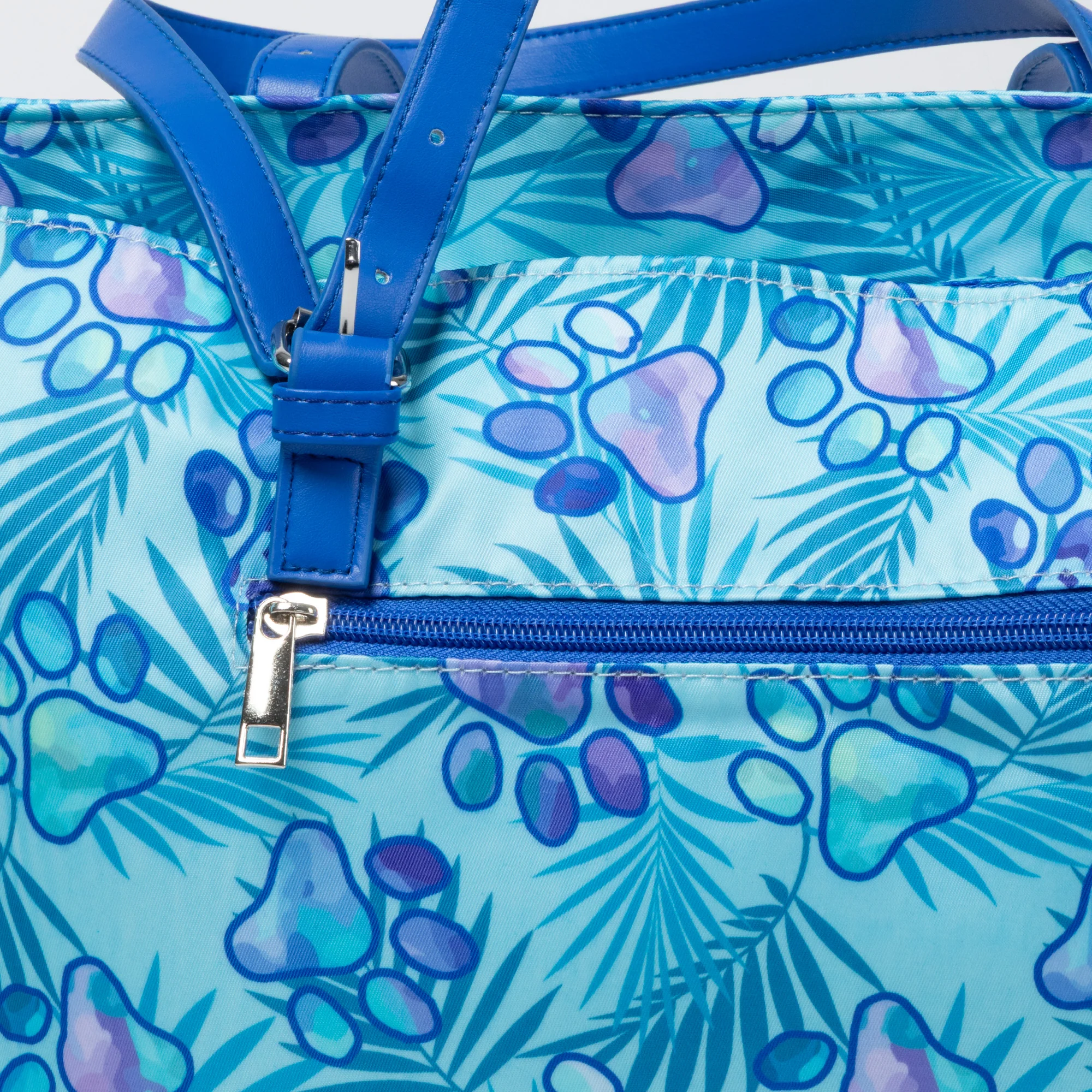 Paw Print Zip Top Nylon Tote Bag - Image 19