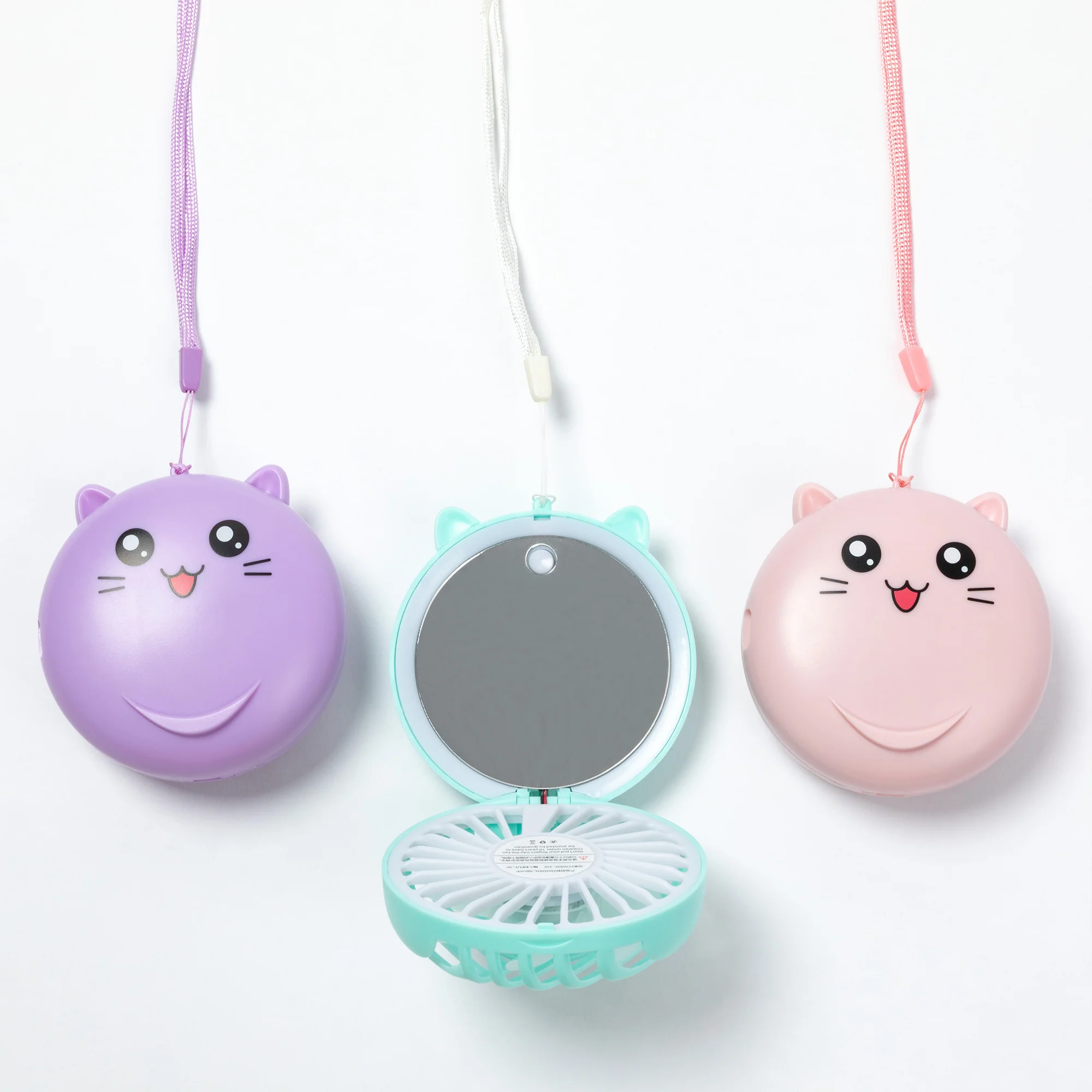 Fun Cat Portable Rechargeable Fan with Mirror