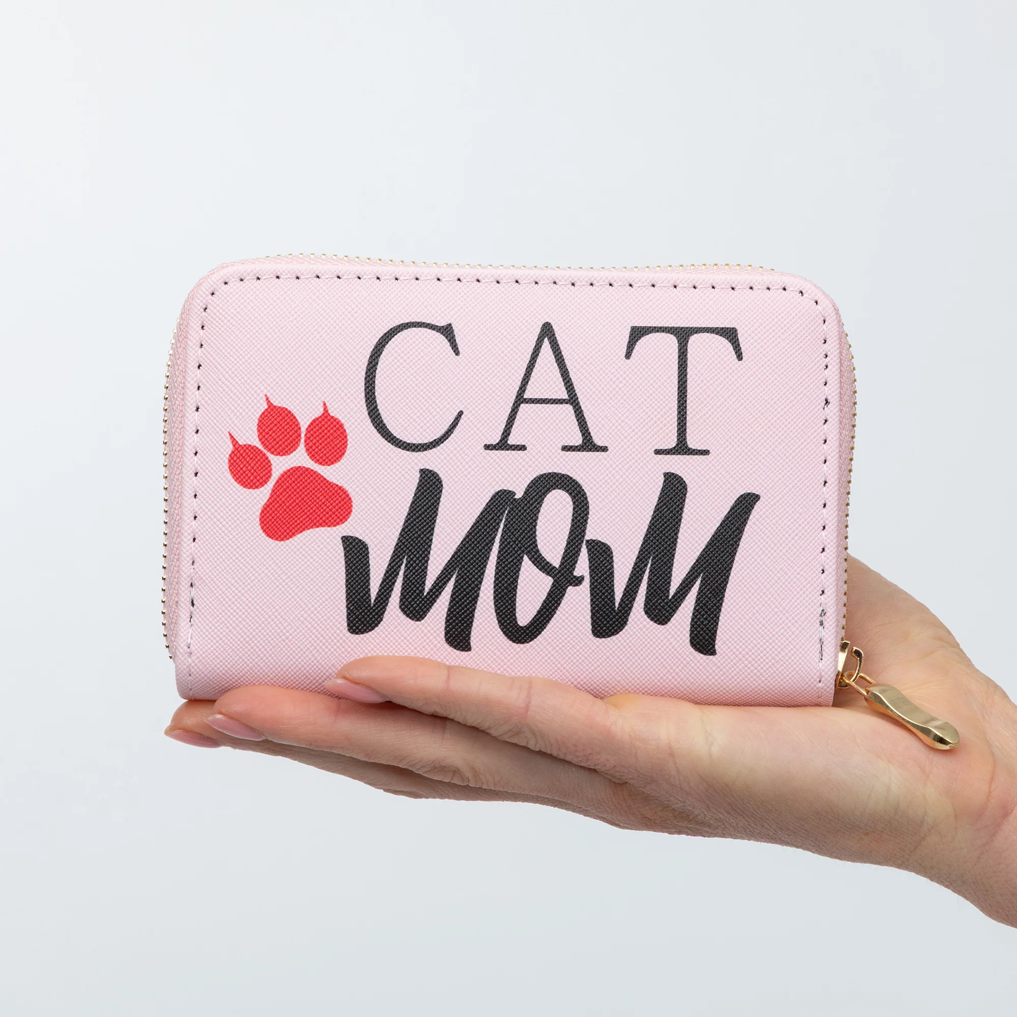 Cat Mom & Dog Mom Faux Leather Zip Around Wallet - Image 13