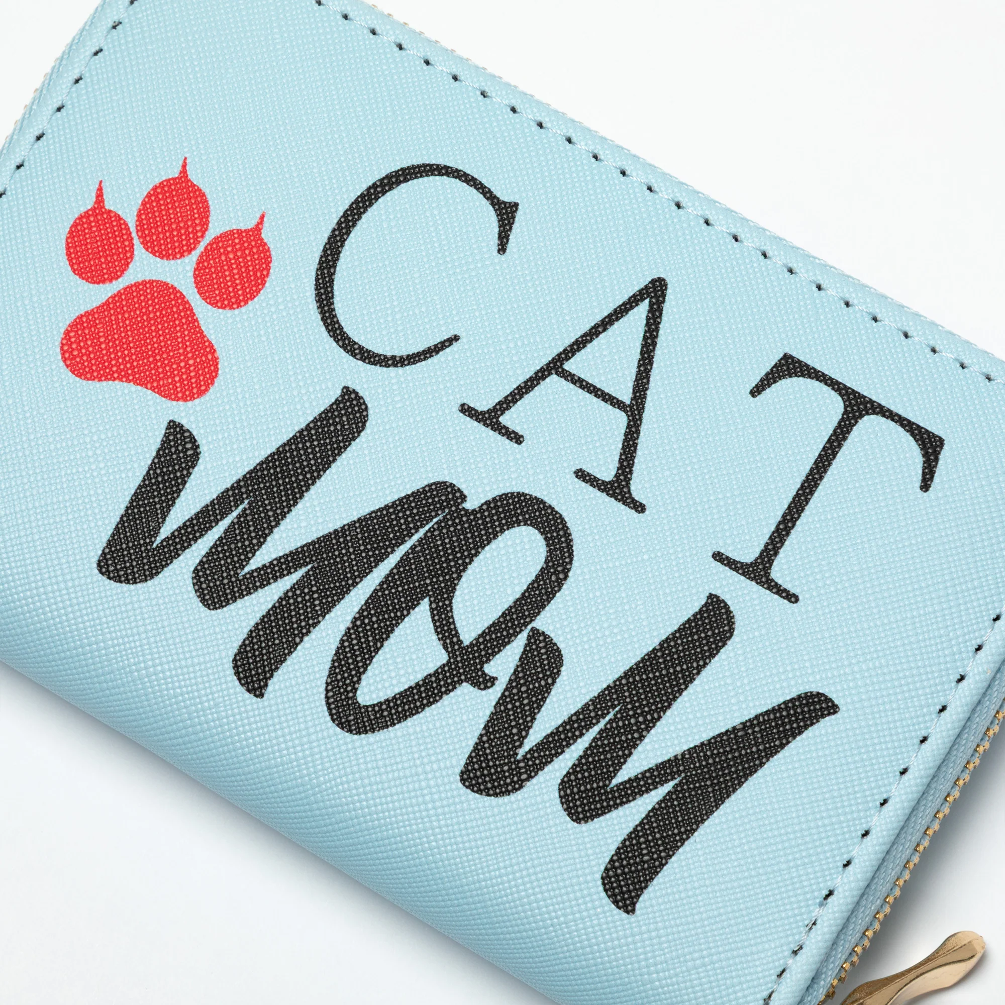 Cat Mom & Dog Mom Faux Leather Zip Around Wallet - Image 4