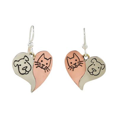 Cat & Dog Mixed Metal Earrings | Handmade, Fair Trade - Image 57