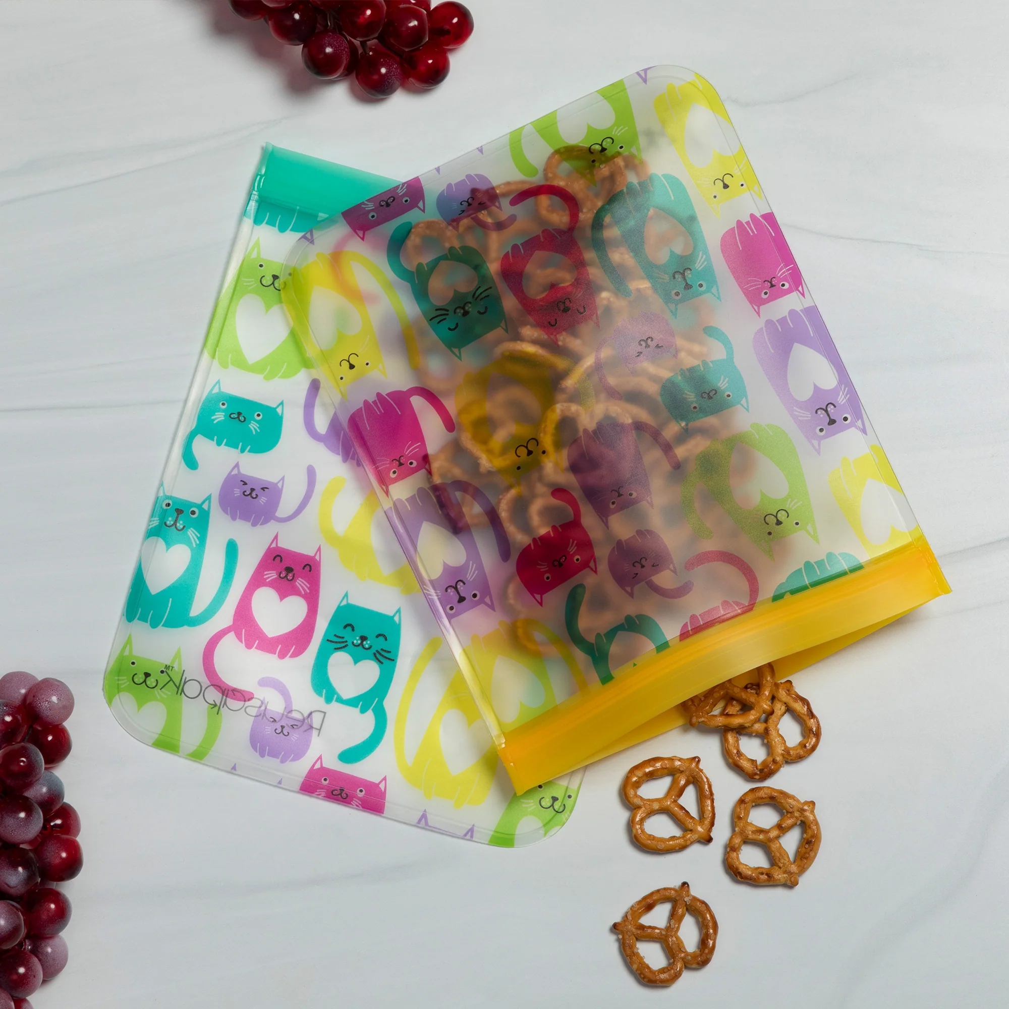 Reusable Food Storage Bags Set of 2 | Airtight Leakproof BPA-Free Freezer-Safe Reusable Bags - Image 2