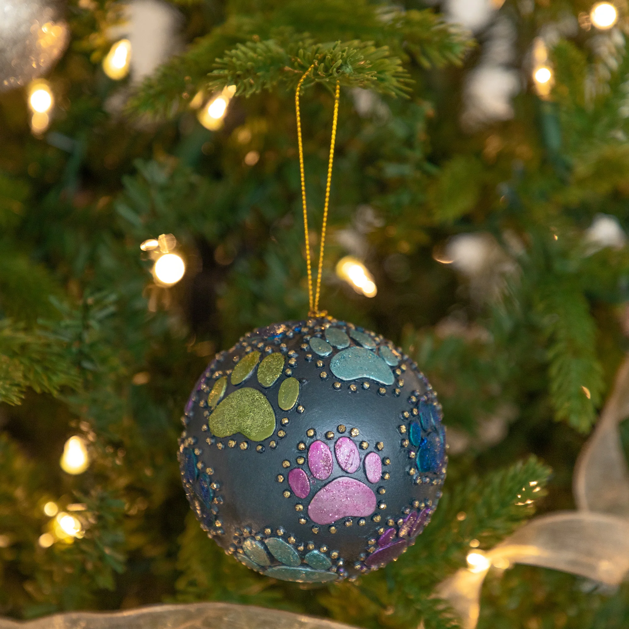 Beaded Paw Ball Ornament | Fair Trade - Image 12