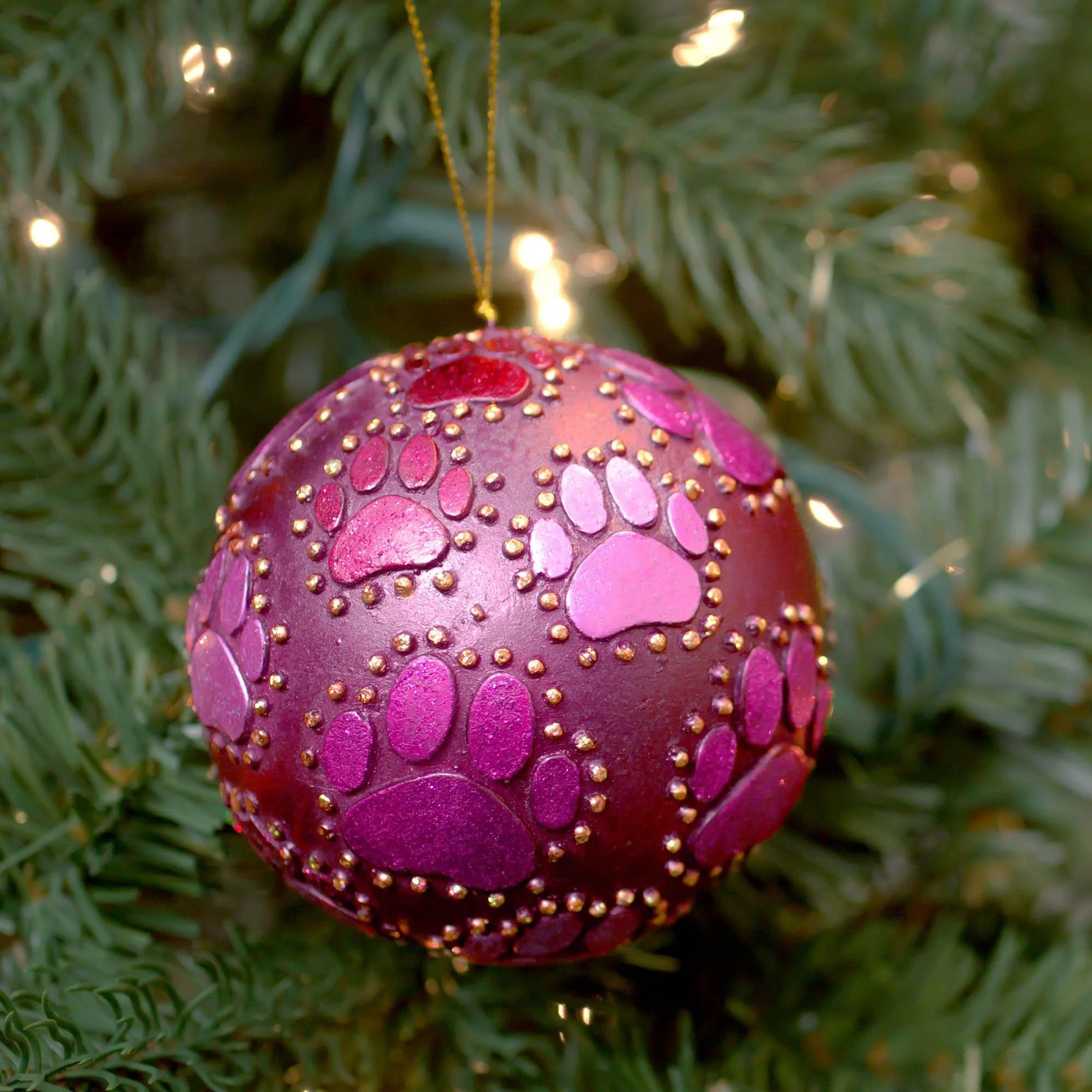Beaded Paw Ball Ornament | Fair Trade - Image 5