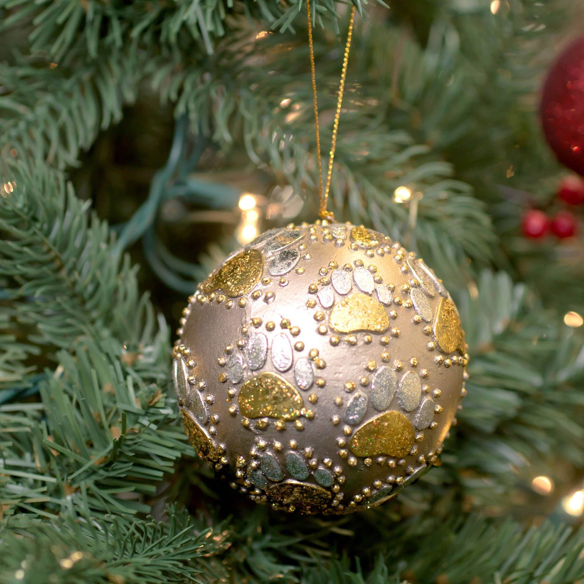 Beaded Paw Ball Ornament | Fair Trade - Image 6
