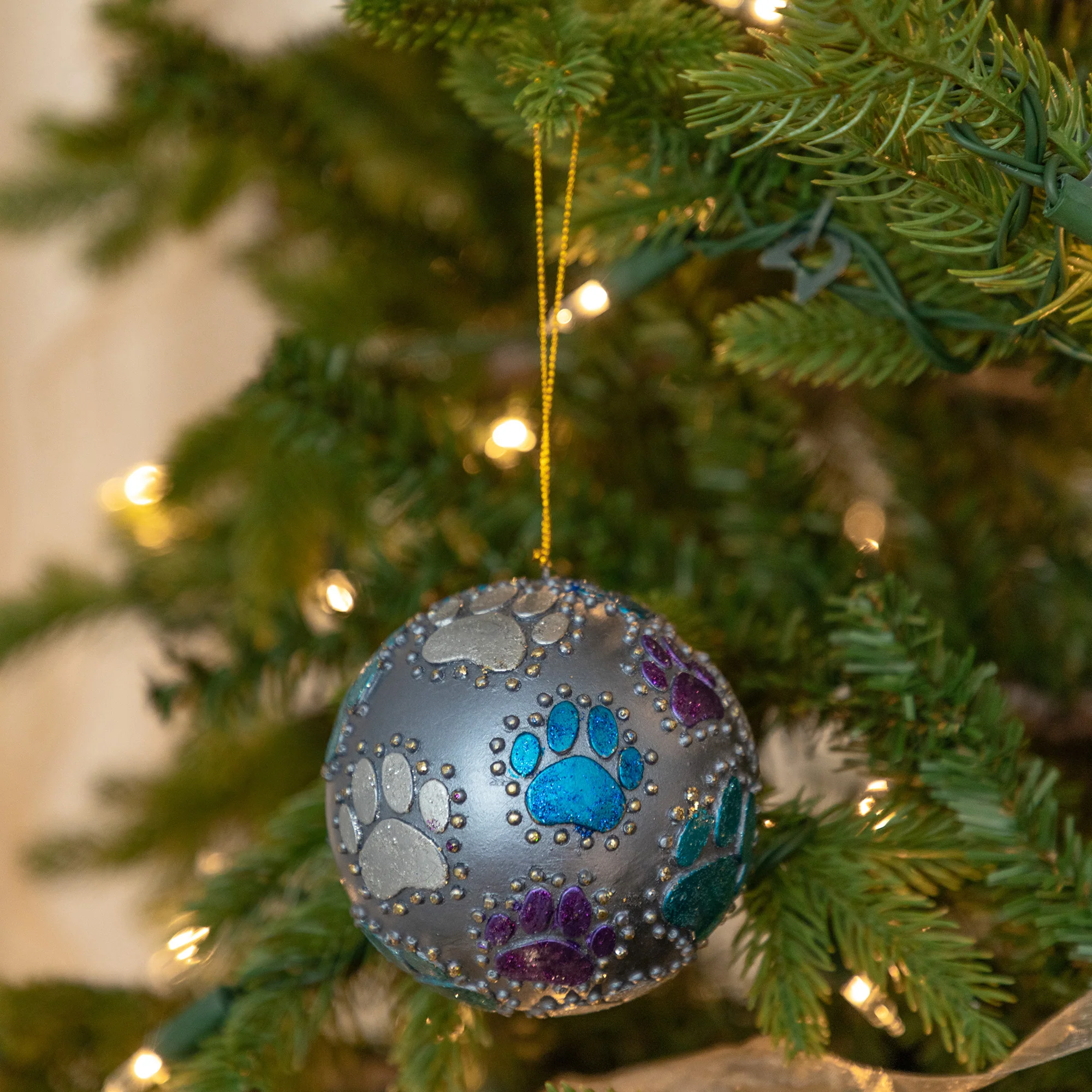 Beaded Paw Ball Ornament | Fair Trade - Image 7