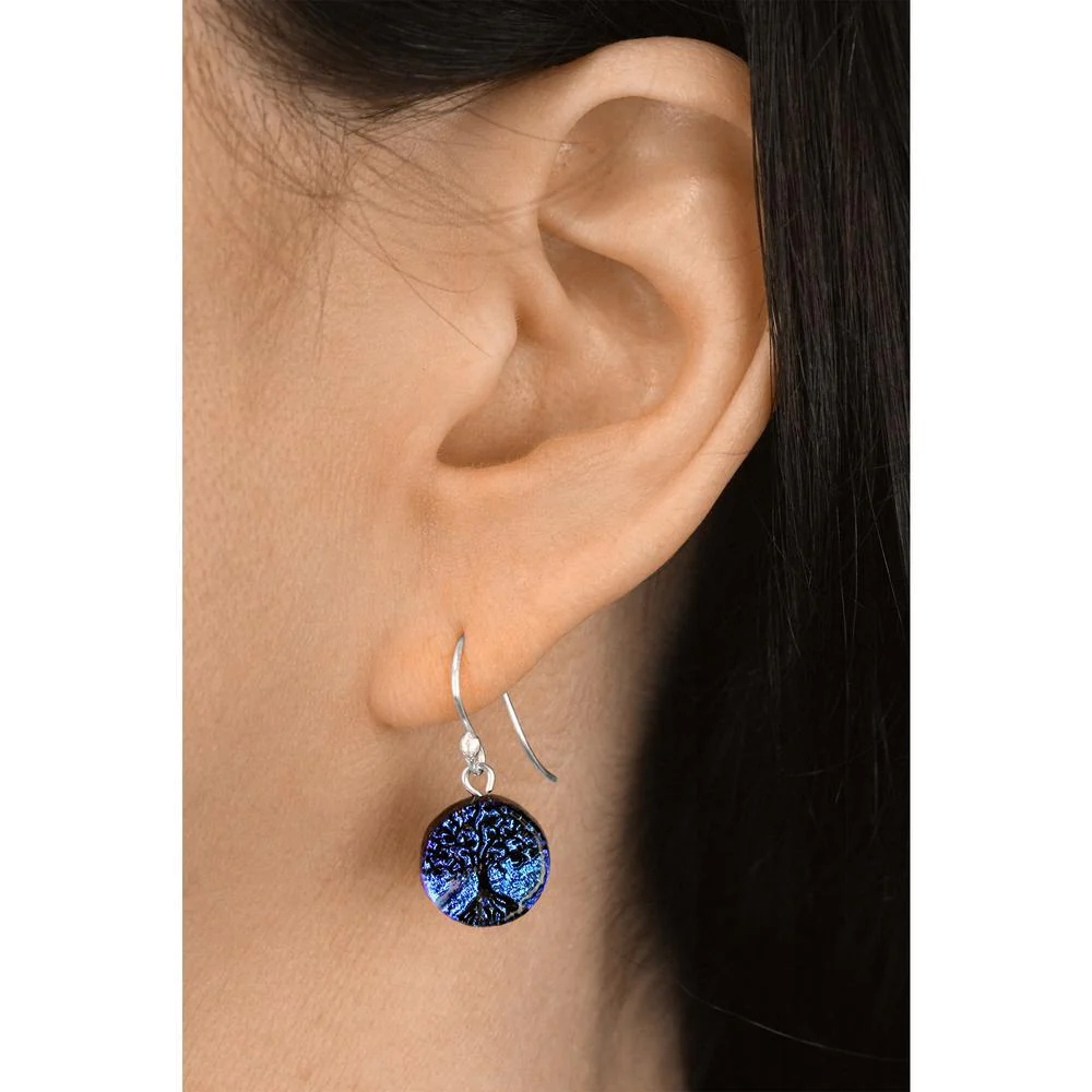 Dichroic Glass Tree Of Life Earrings - Image 2