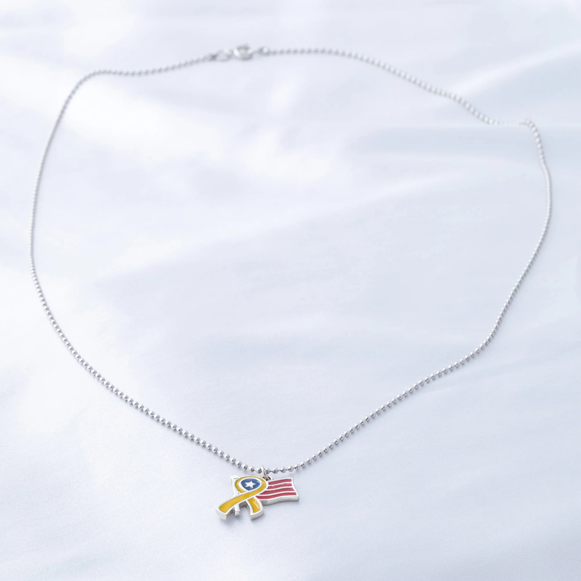 Supporting Our Troops Yellow Ribbon Necklace - Image 3