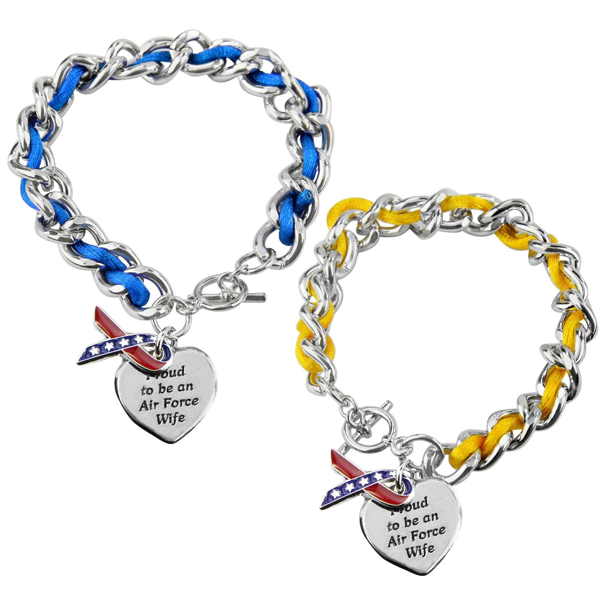 Proud to be an Air Force Wife Ribbon Charm Bracelet - Image 5