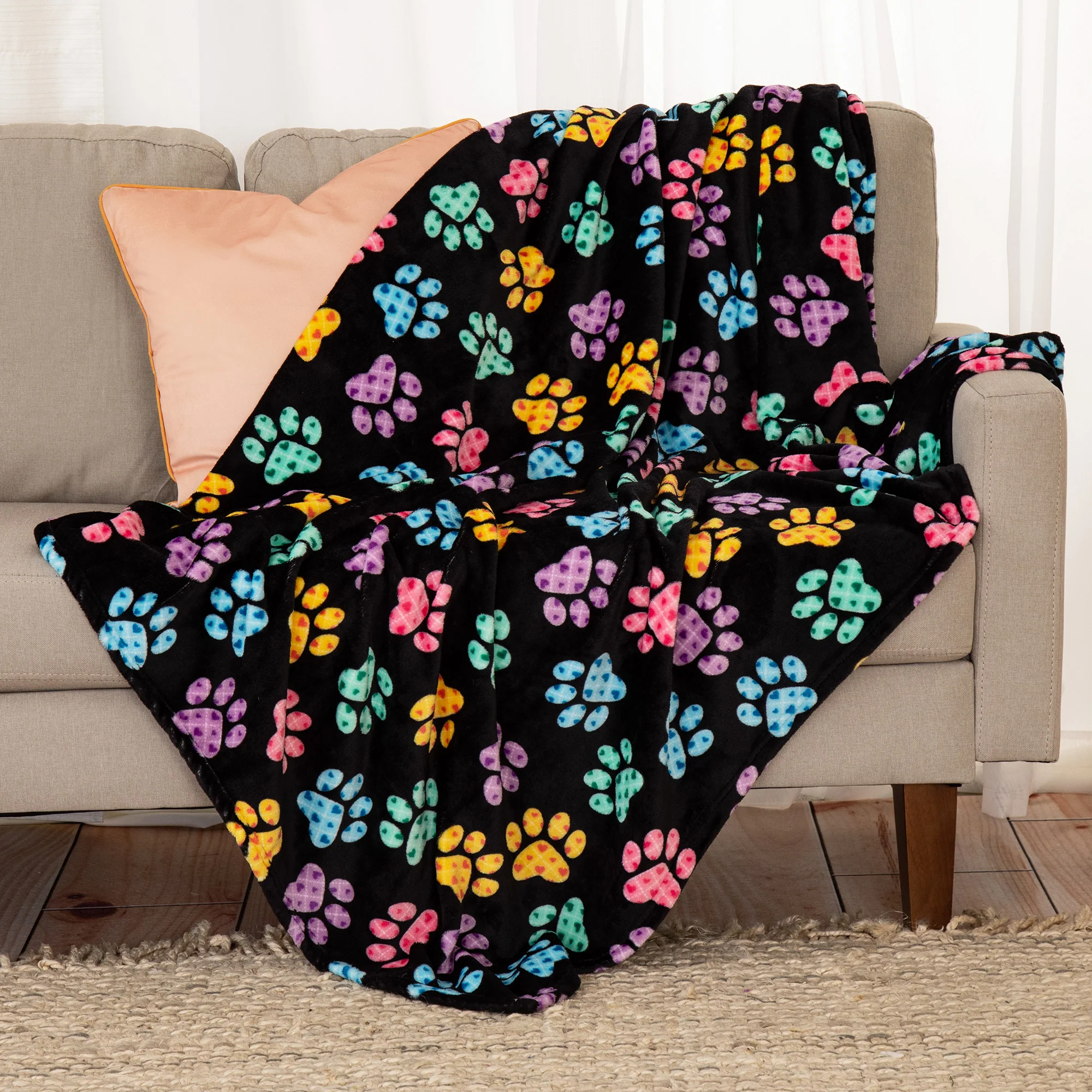 Super Cozy™ Fleece Paw Print Throw Blanket - Image 27