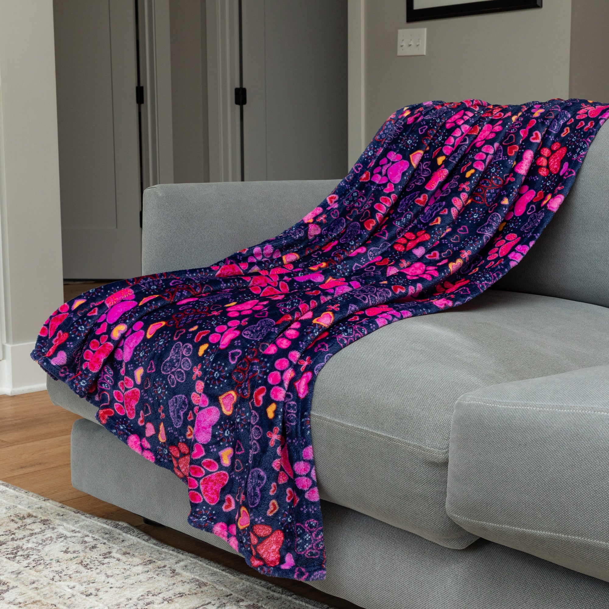 Super Cozy™ Fleece Paw Print Throw Blanket - Image 8