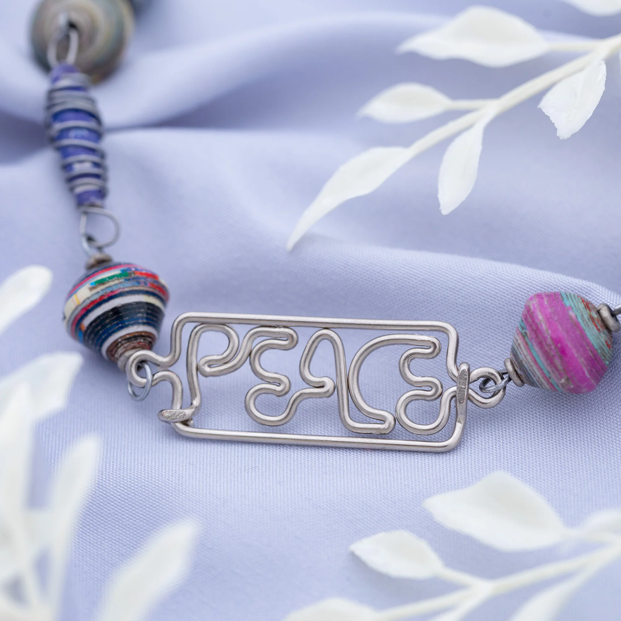 Recycled Magazine Inspiration Necklace - Image 7