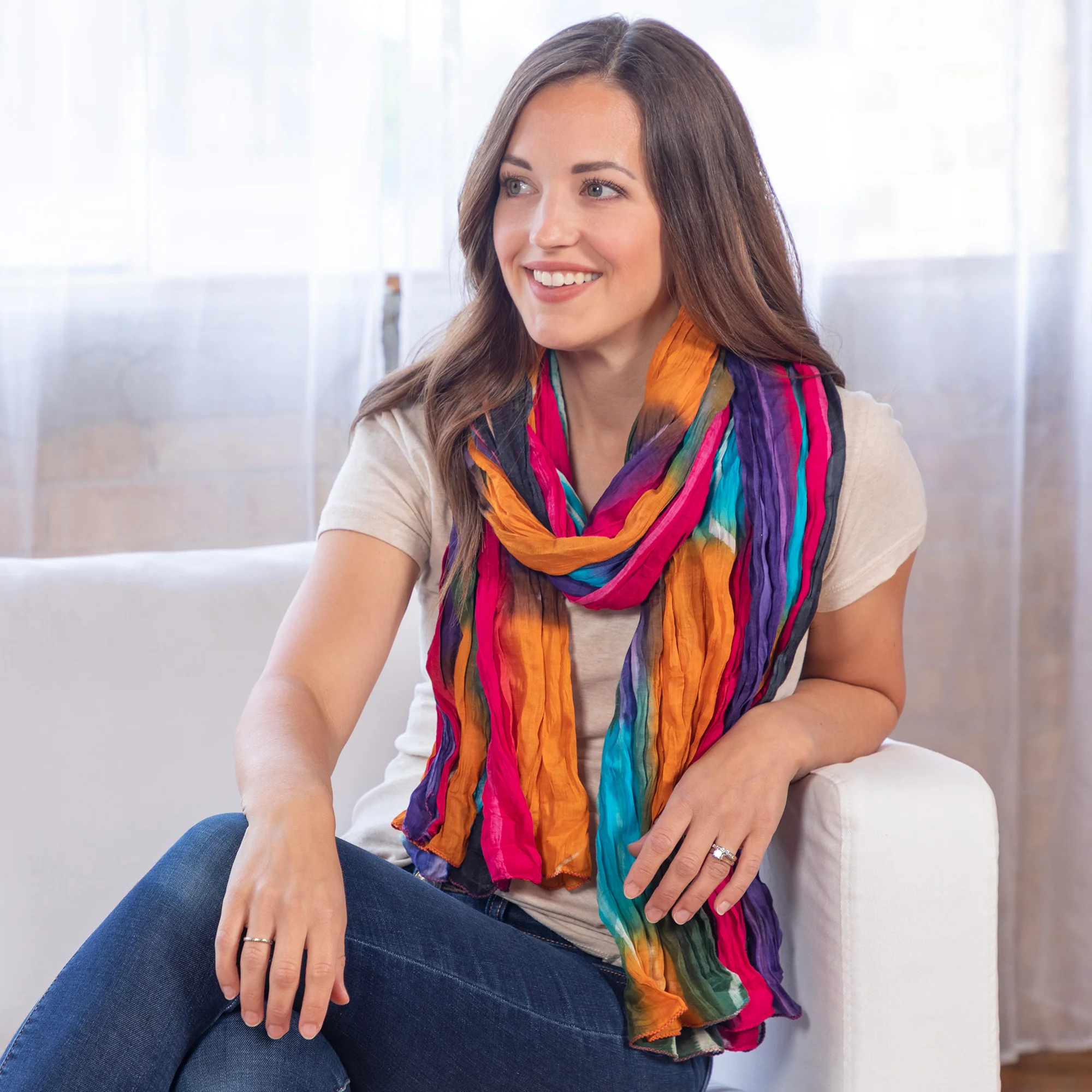 Northern Lights Cotton Scarf | Fair Trade - Image 6