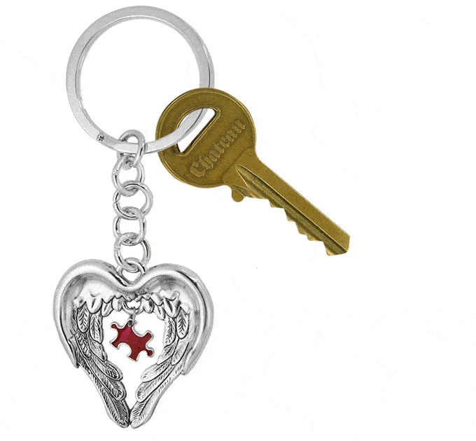 Wings of an Angel Puzzle Piece Keychain - Image 2