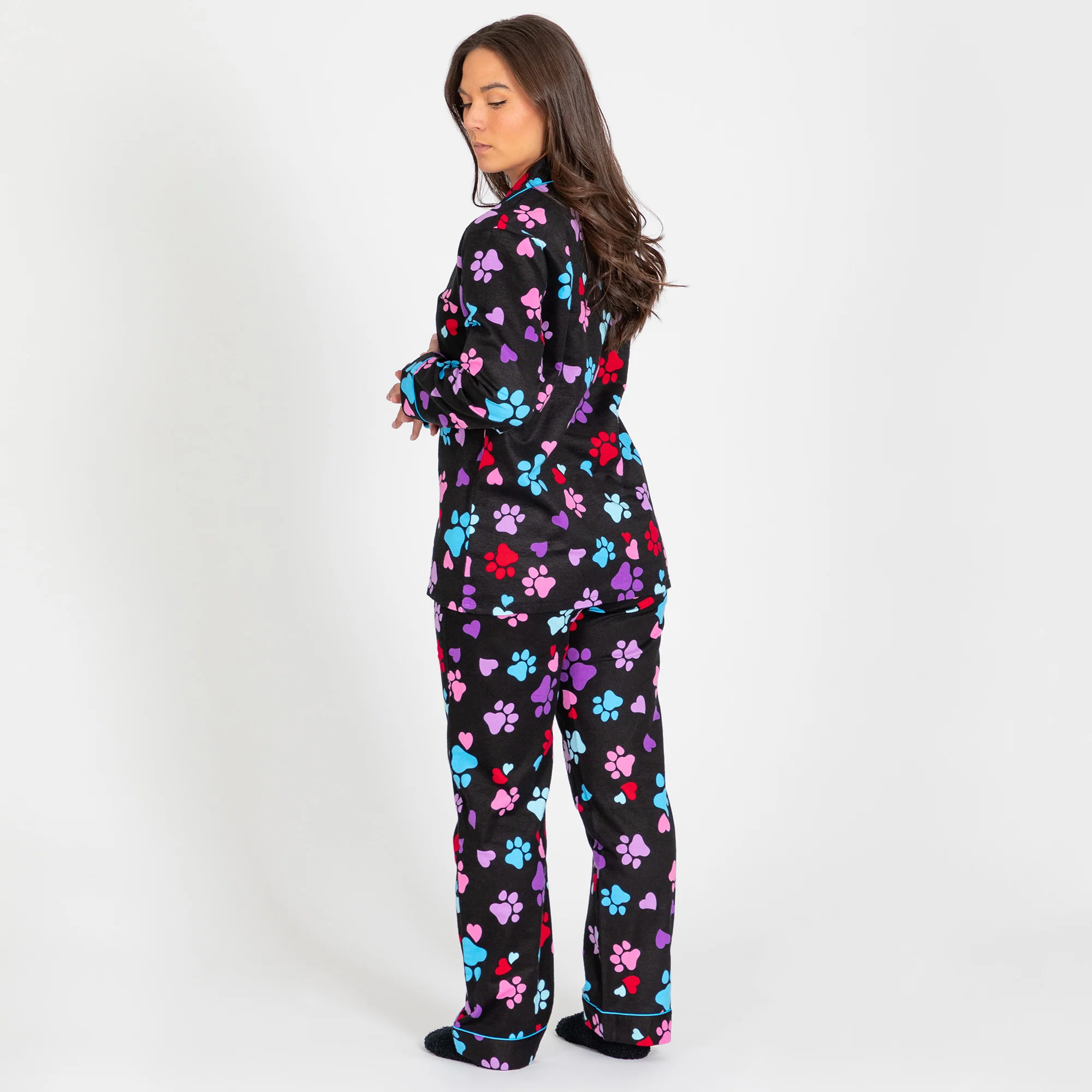 Loving Paws Flannel Pajama Set with Pockets - Image 10