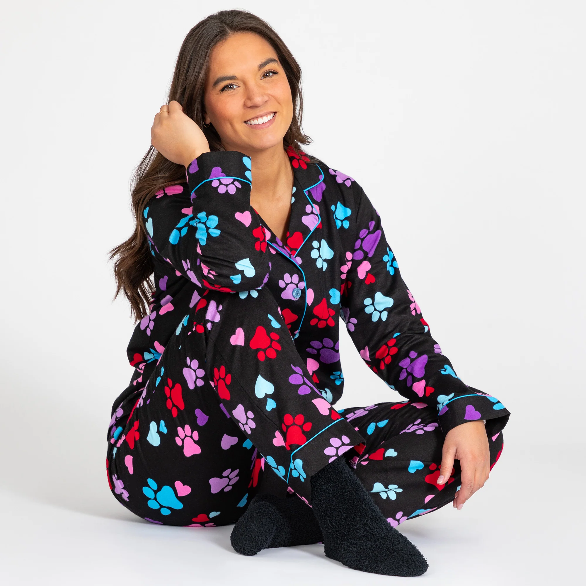 Loving Paws Flannel Pajama Set with Pockets - Image 5