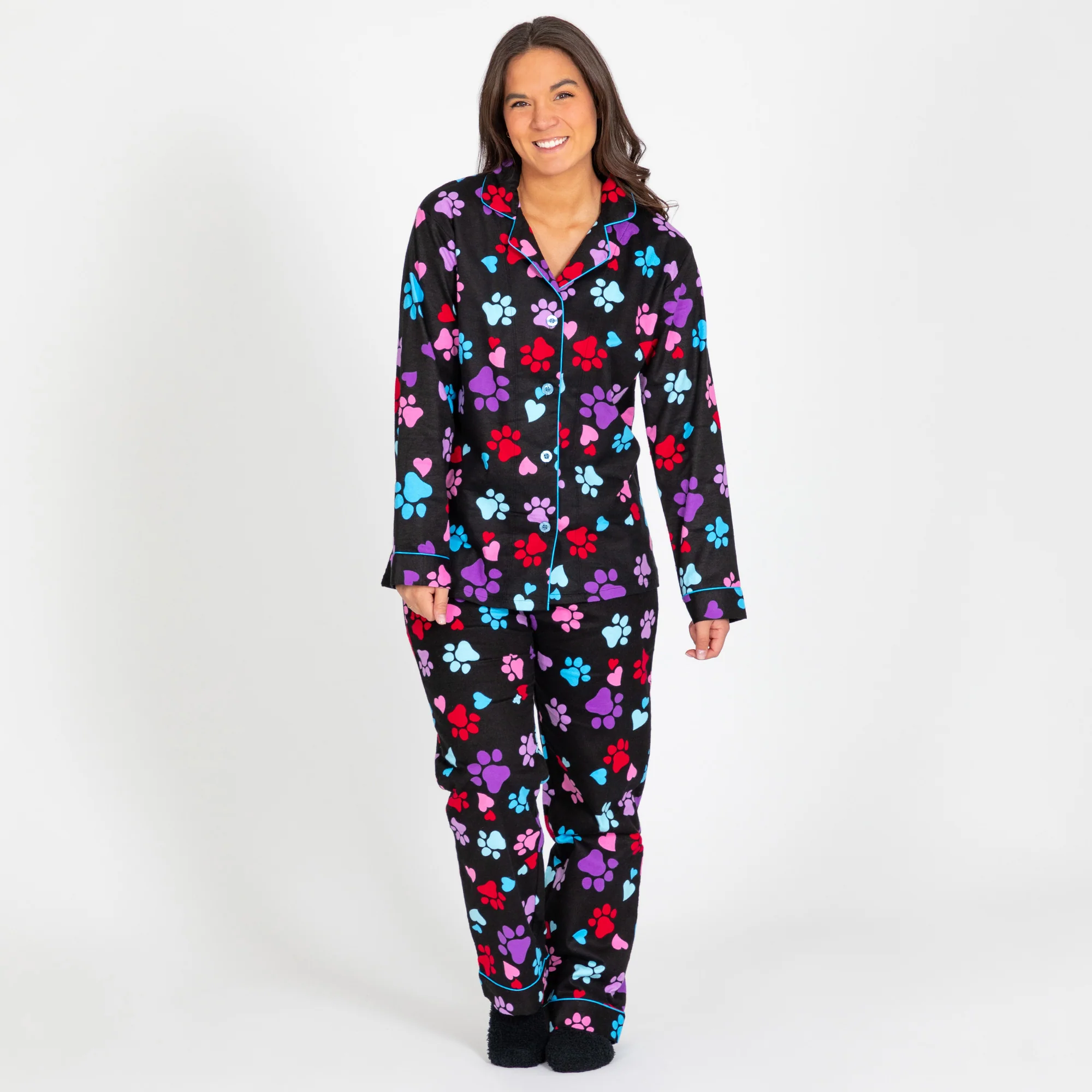 Loving Paws Flannel Pajama Set with Pockets - Image 9