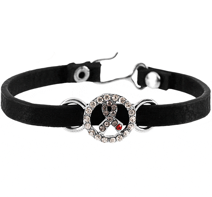 Diabetes Awareness Faux Leather Bracelet - Image 2