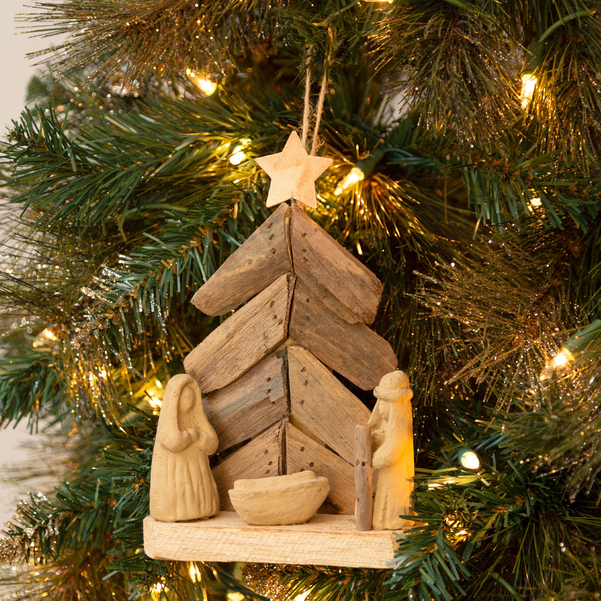 Handmade Recycled Driftwood Christmas Ornament | Fair Trade - Image 10