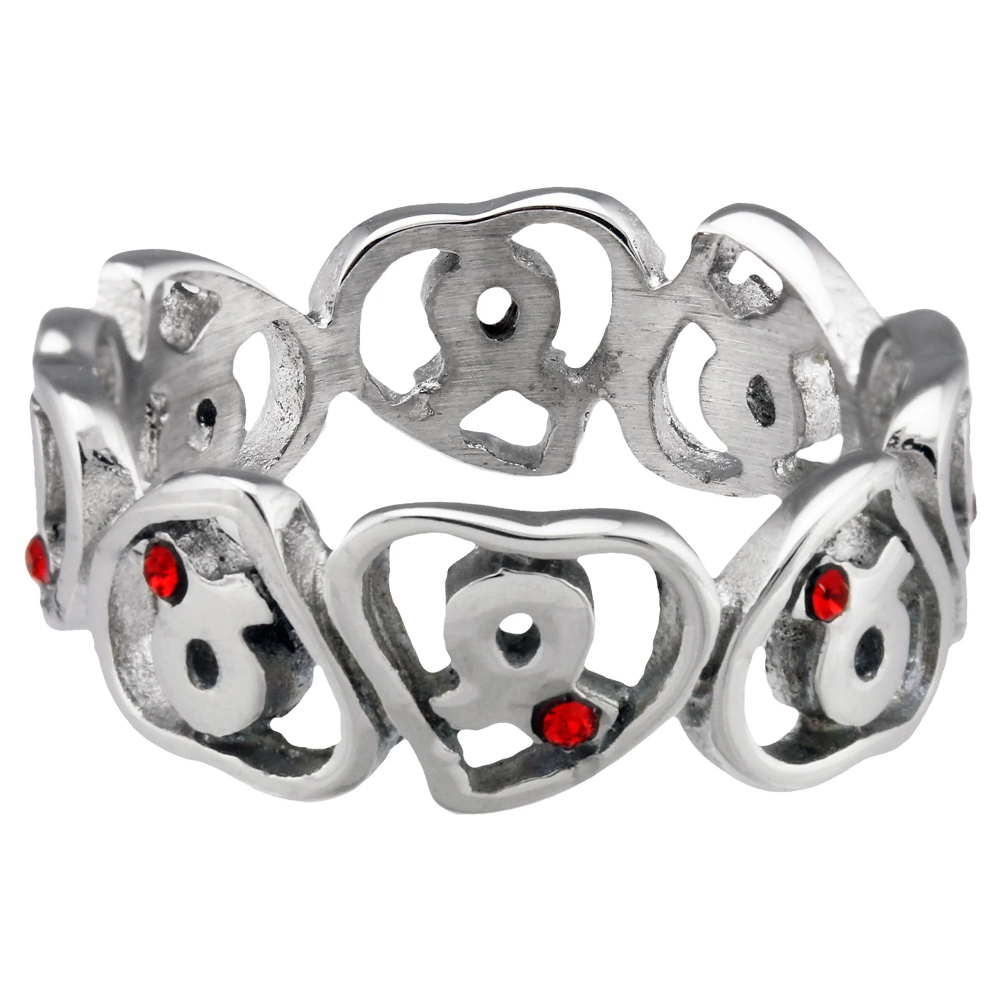 Diabetes Awareness Hearts Stainless Steel Ring - Image 5