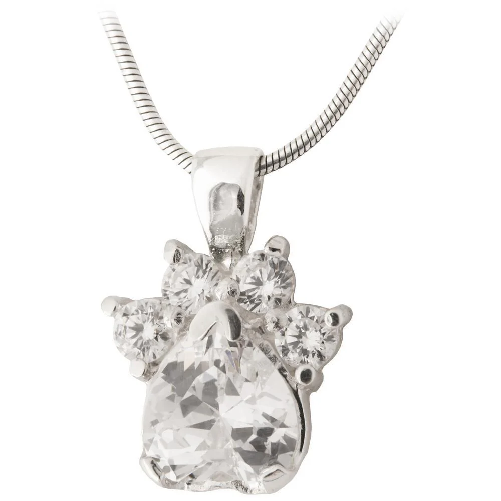 Paw Print Birthstone Sterling Necklace - Image 7