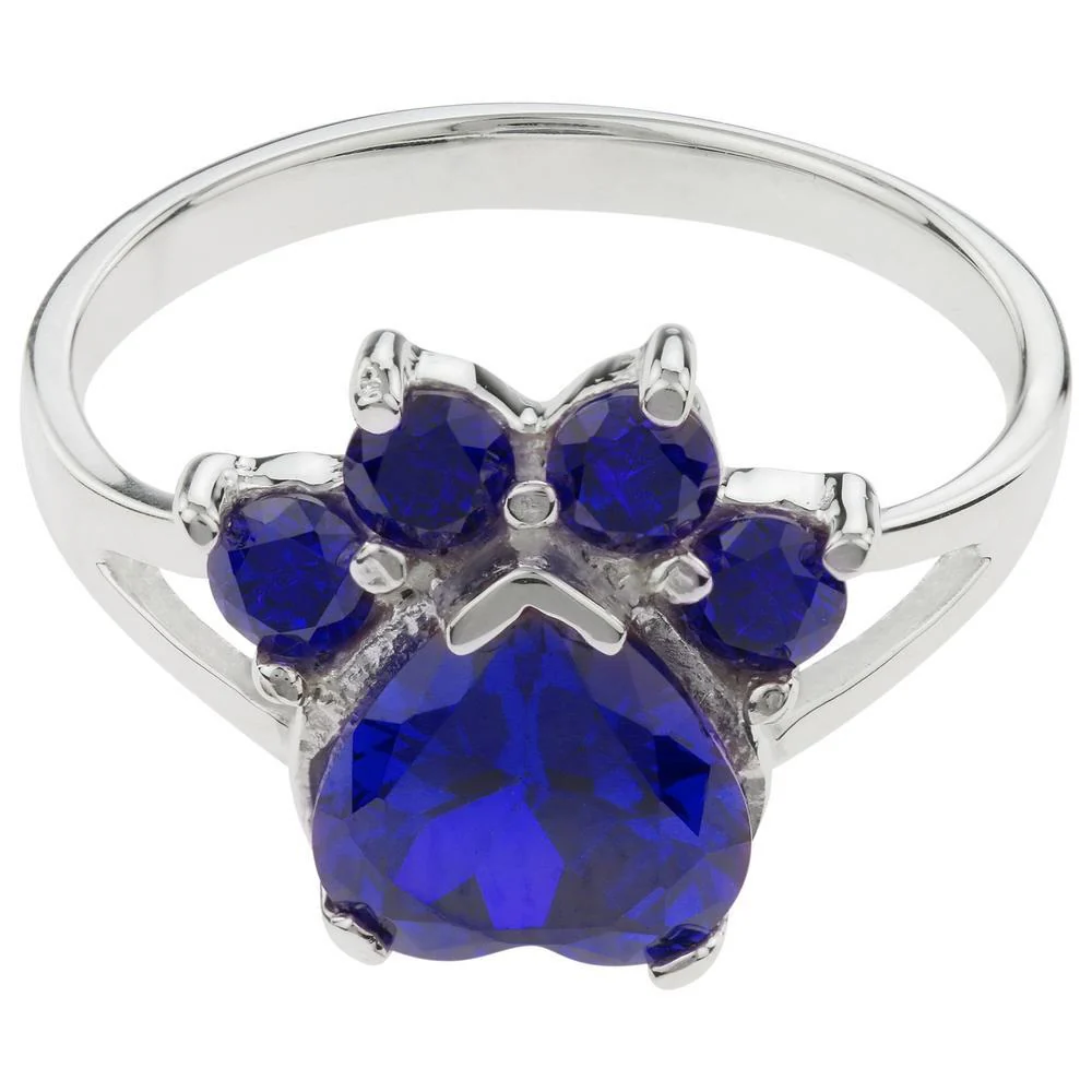Paw Print Birthstone Sterling Ring | Fair Trade - Image 13