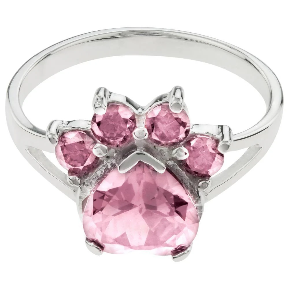Paw Print Birthstone Sterling Ring | Fair Trade - Image 14