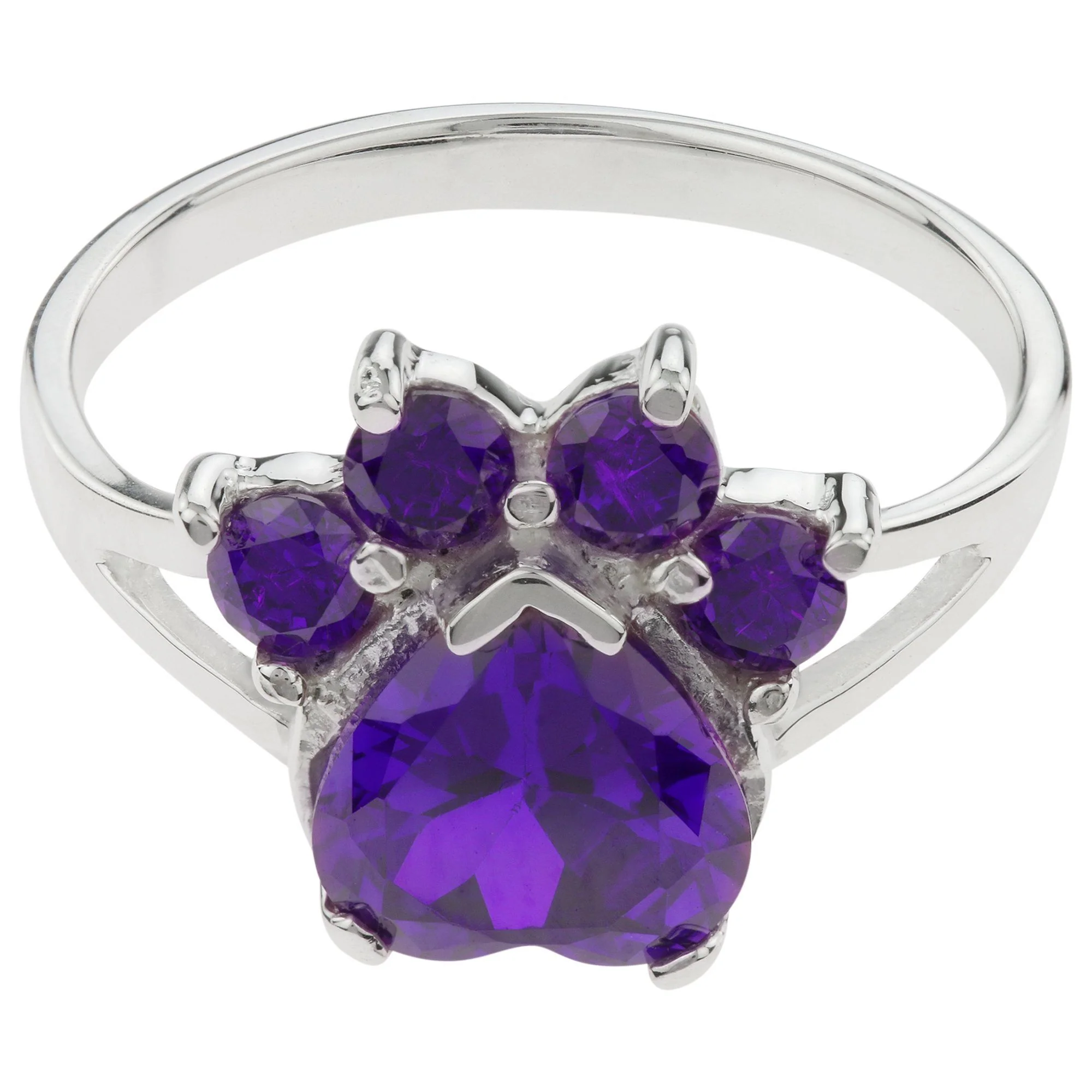 Paw Print Birthstone Sterling Ring | Fair Trade - Image 6